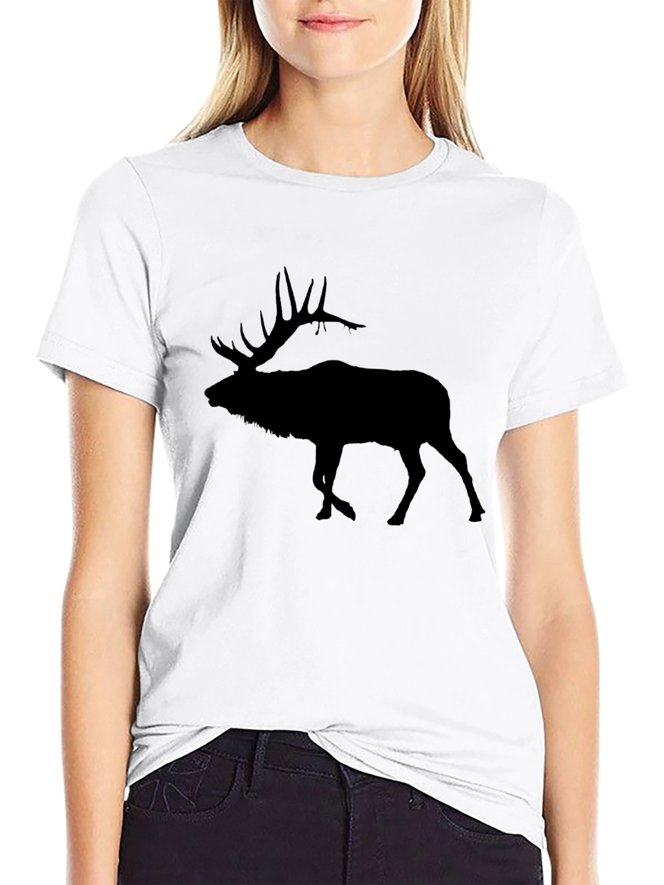 Elk Silhouette Black T-Shirt