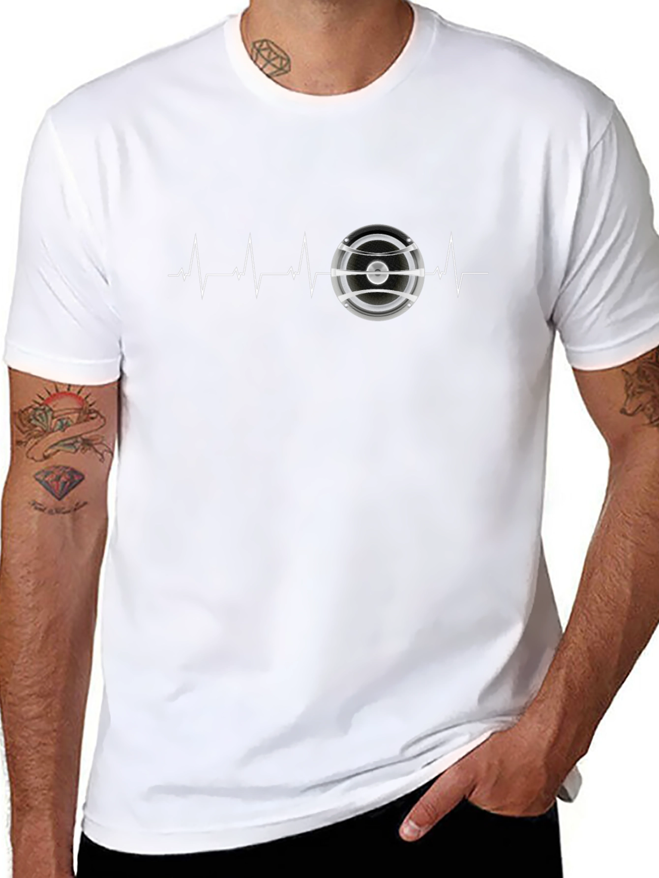 Speaker Heartbeat Graphic Black T-Shirt