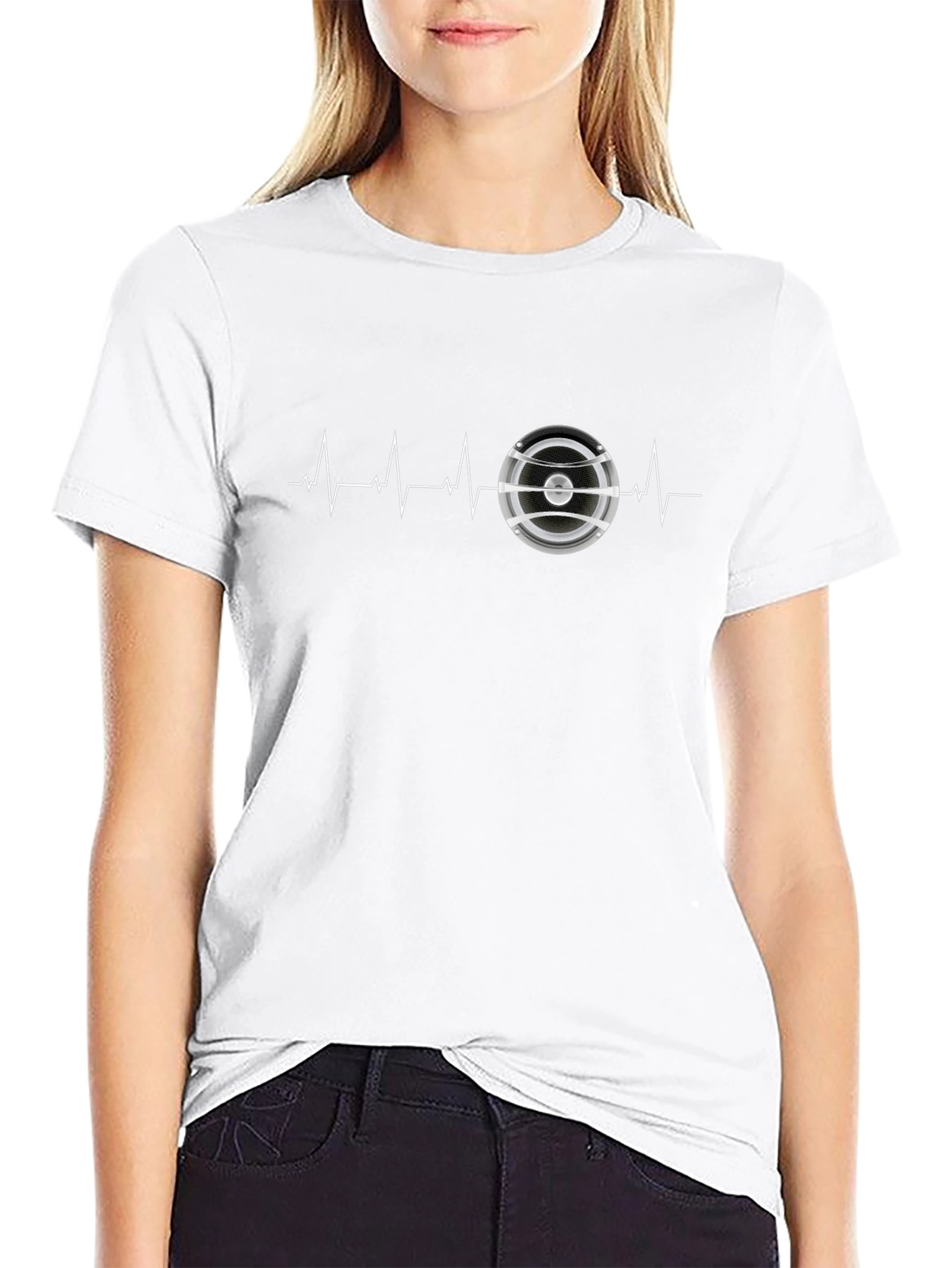 Speaker Heartbeat Graphic Black T-Shirt