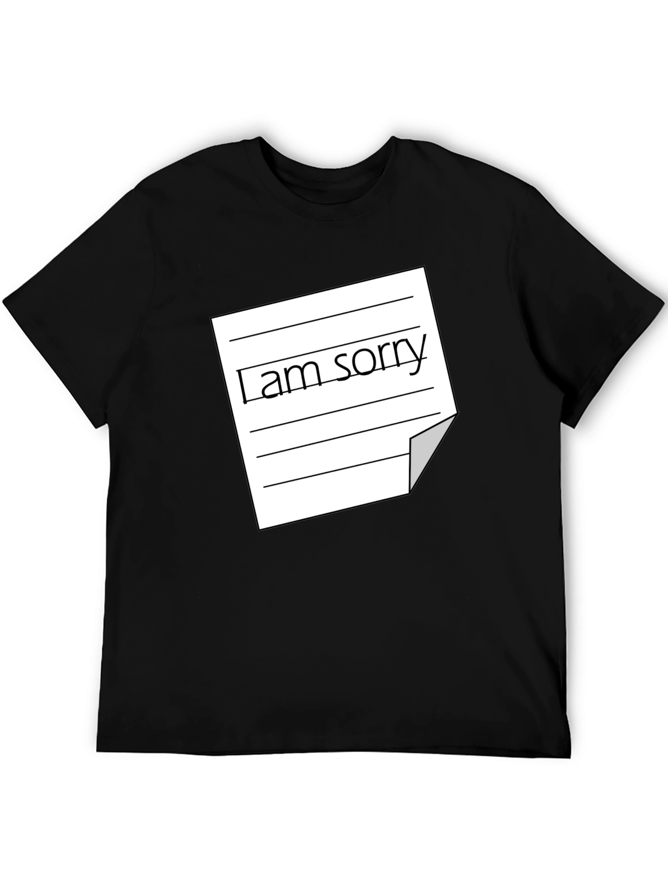 Mens I Am Sorry Graphic Tee - Black