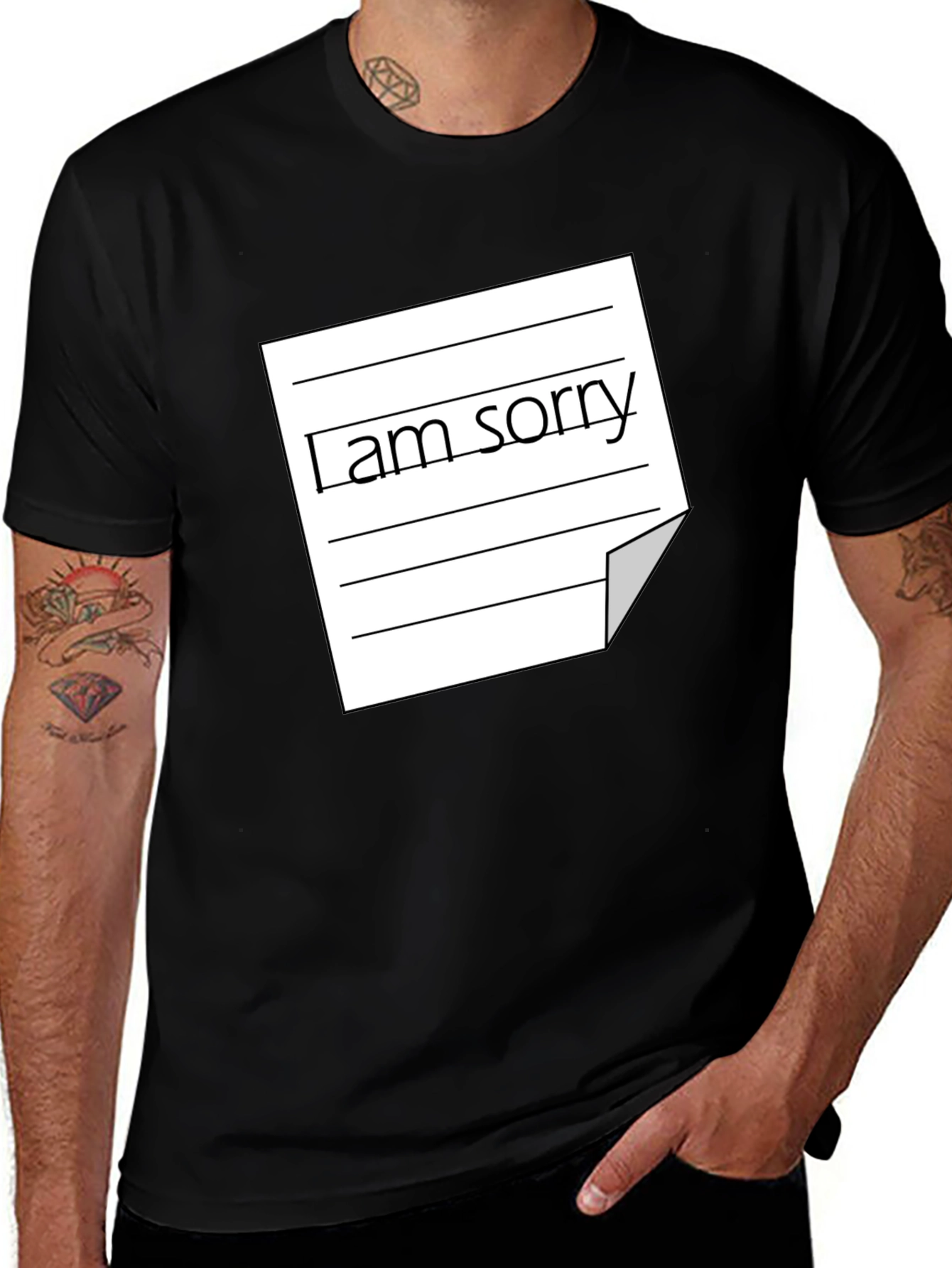 Mens I Am Sorry Graphic Tee - Black