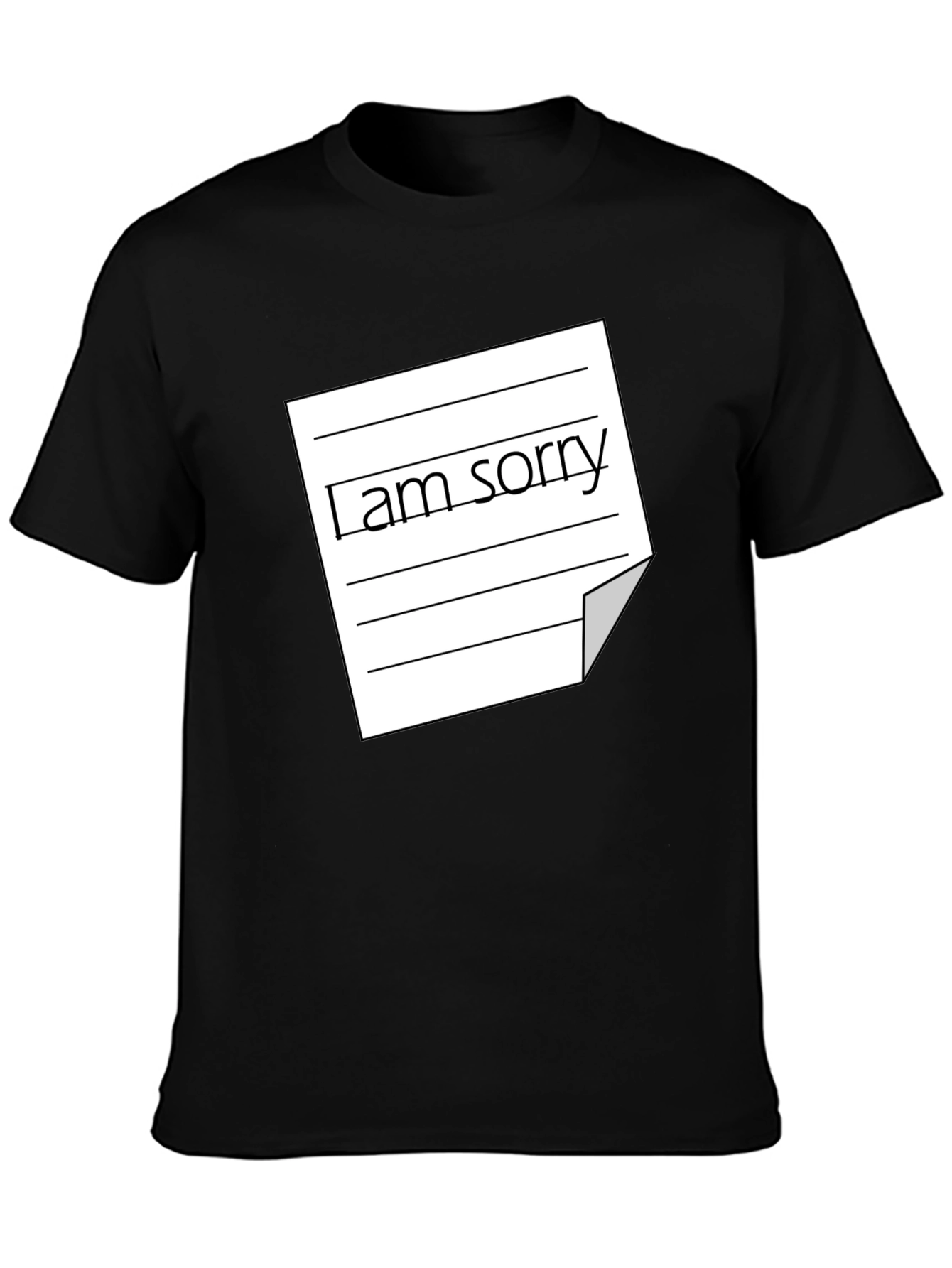 Mens I Am Sorry Graphic Tee - Black