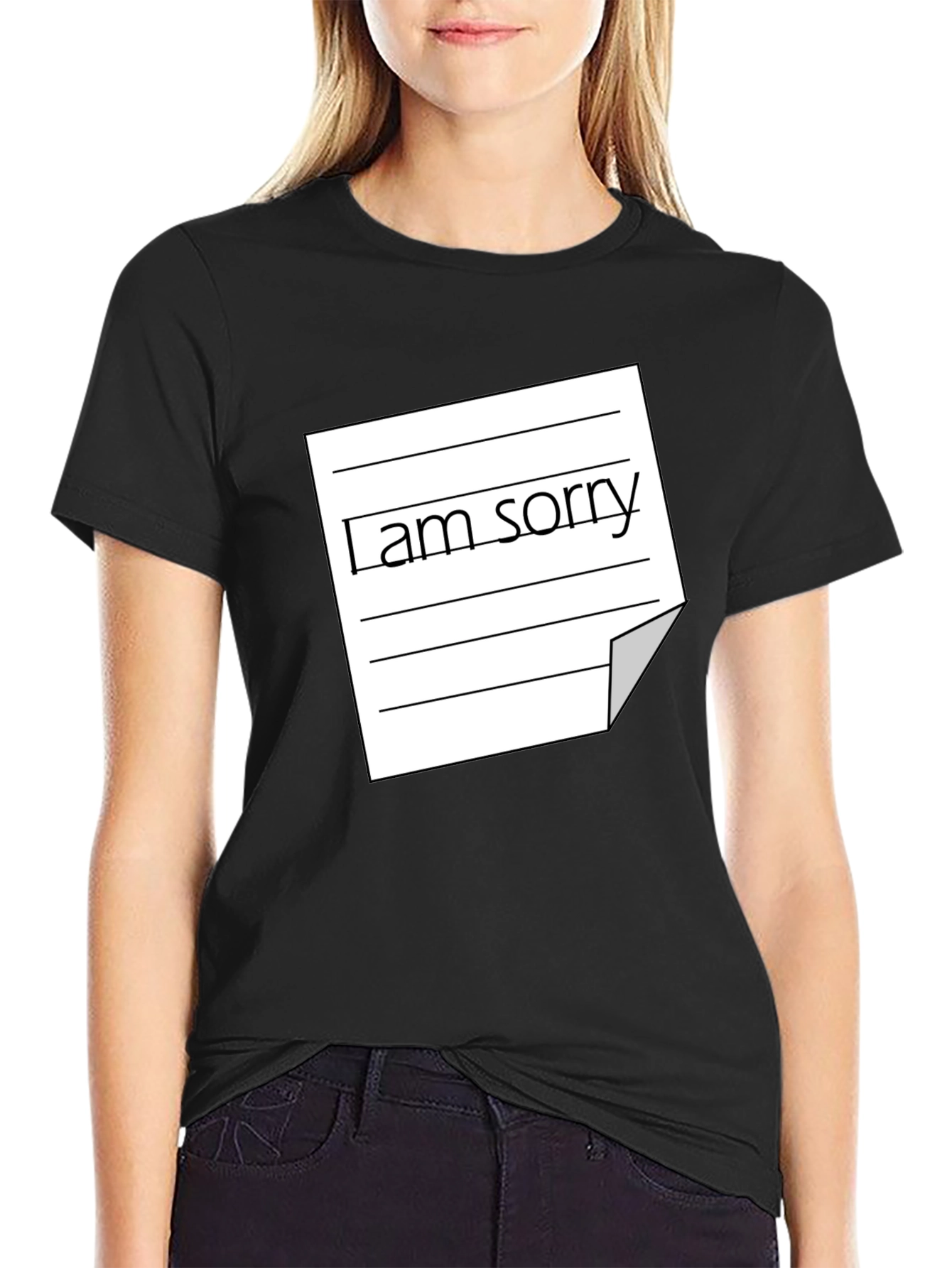Mens I Am Sorry Graphic Tee - Black