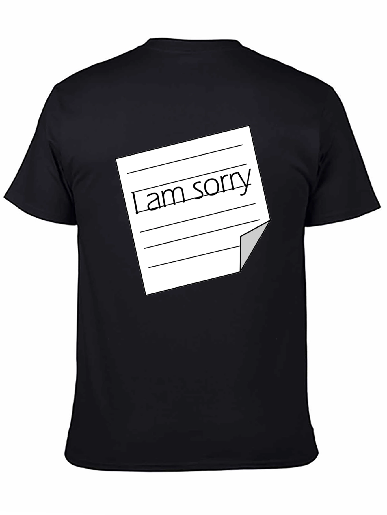 Mens I Am Sorry Graphic Tee - Black
