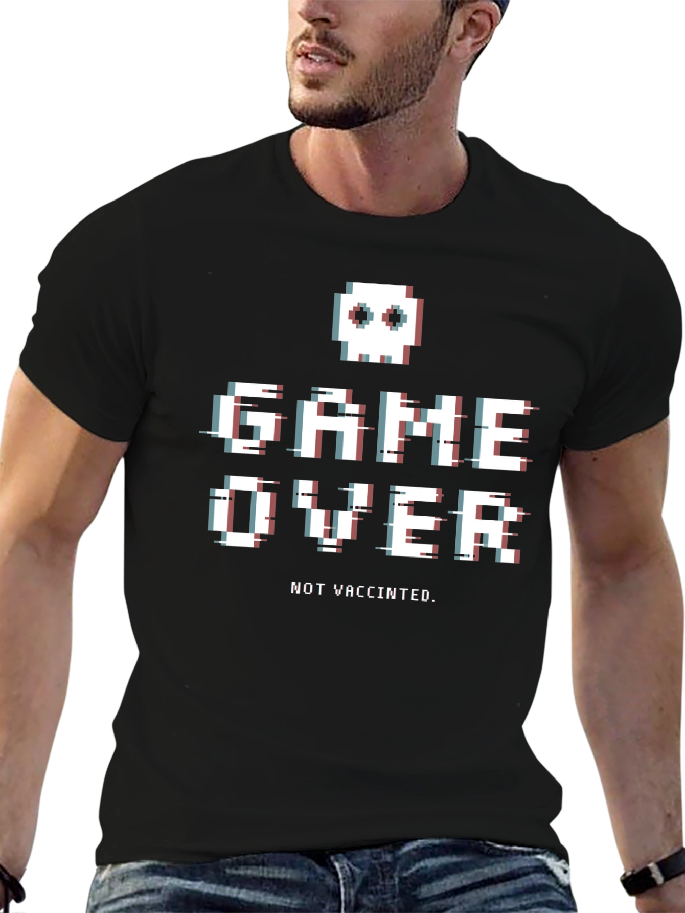 Game Over Not Vaccinated Pixel Art T-Shirt