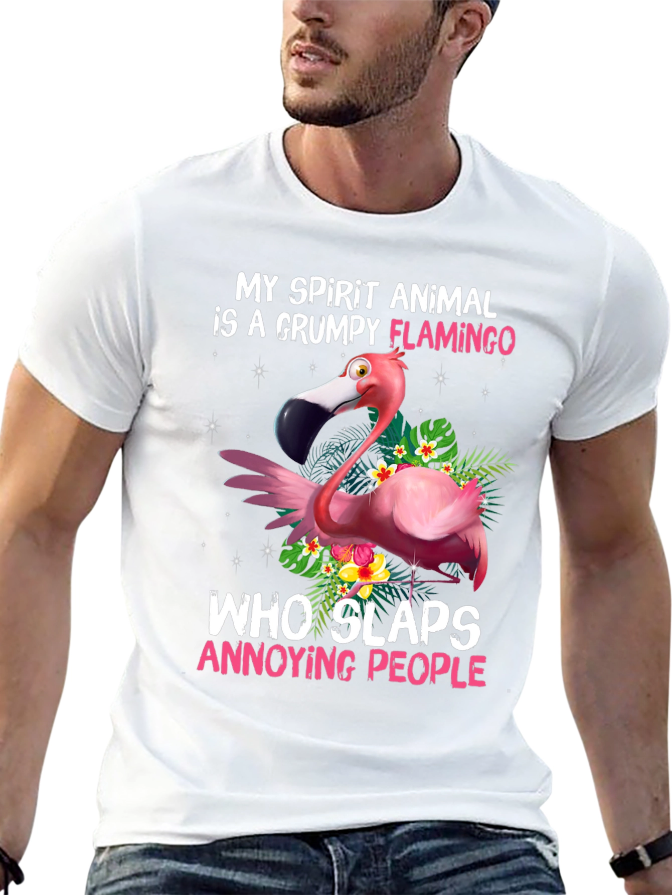 Grumpy Flamingo T-Shirt: My Spirit Animal Slaps!