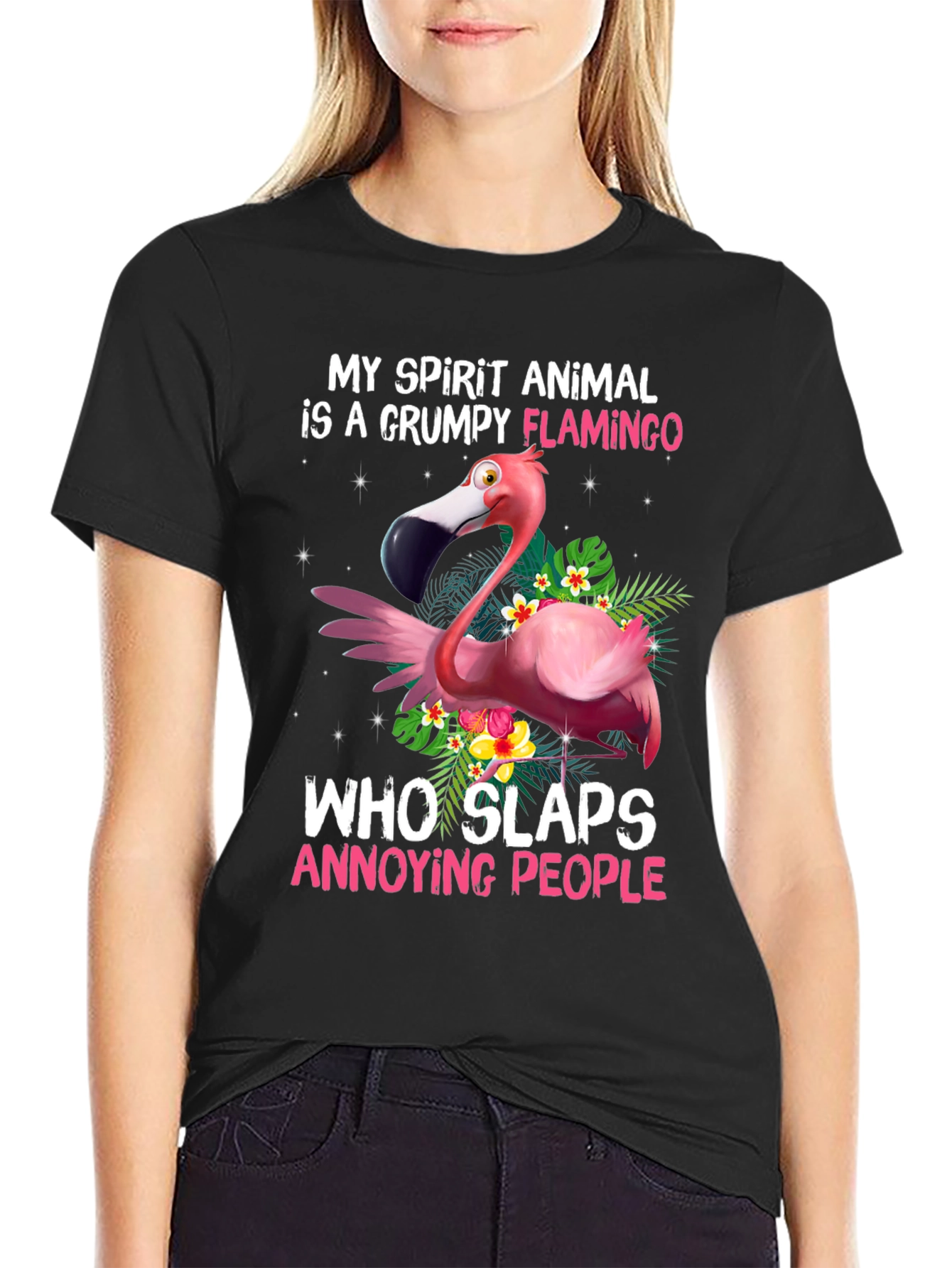 Grumpy Flamingo T-Shirt: My Spirit Animal Slaps!