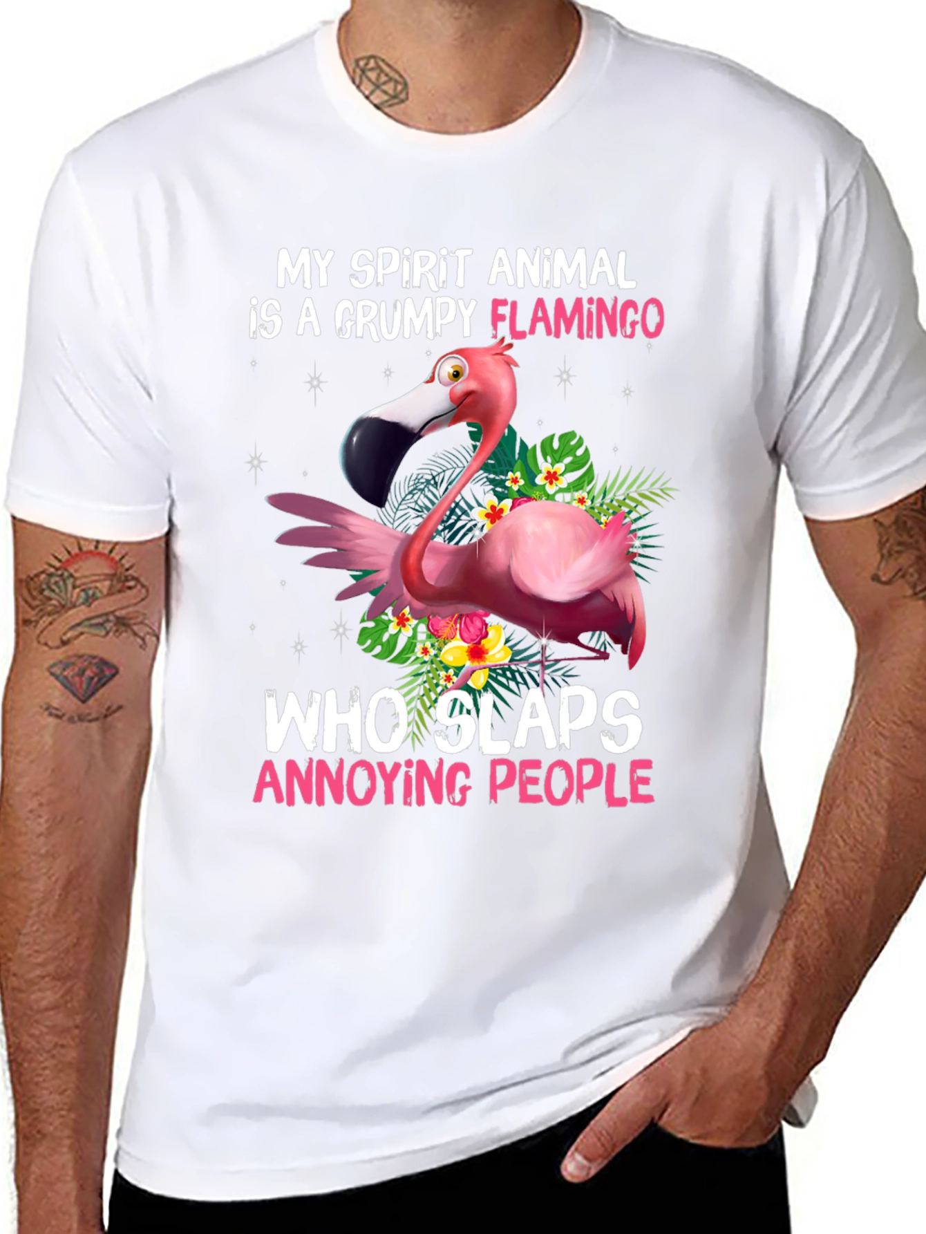 Grumpy Flamingo T-Shirt: My Spirit Animal Slaps!