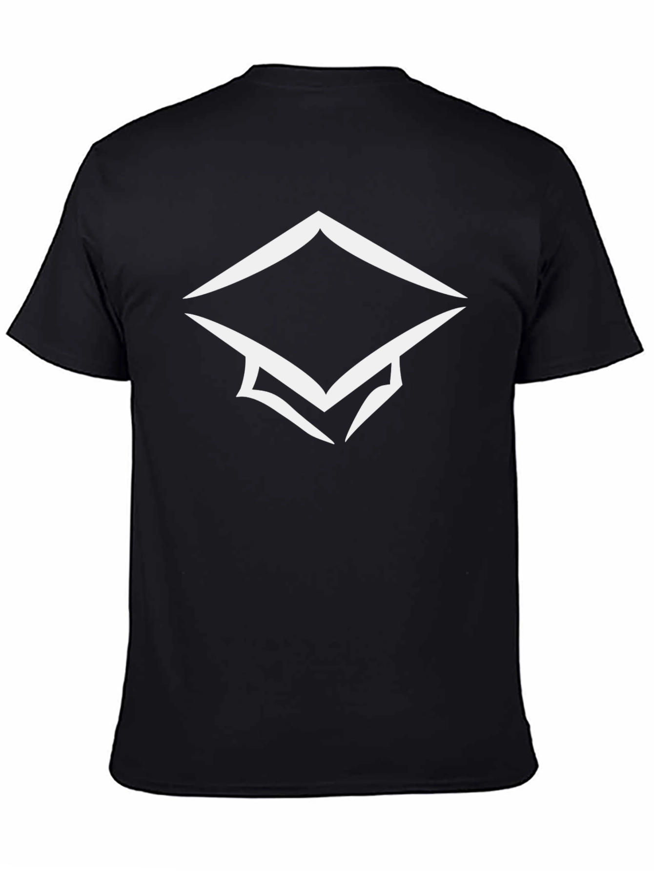 Stylish Black Graphic Tee with Modern Geometric Design