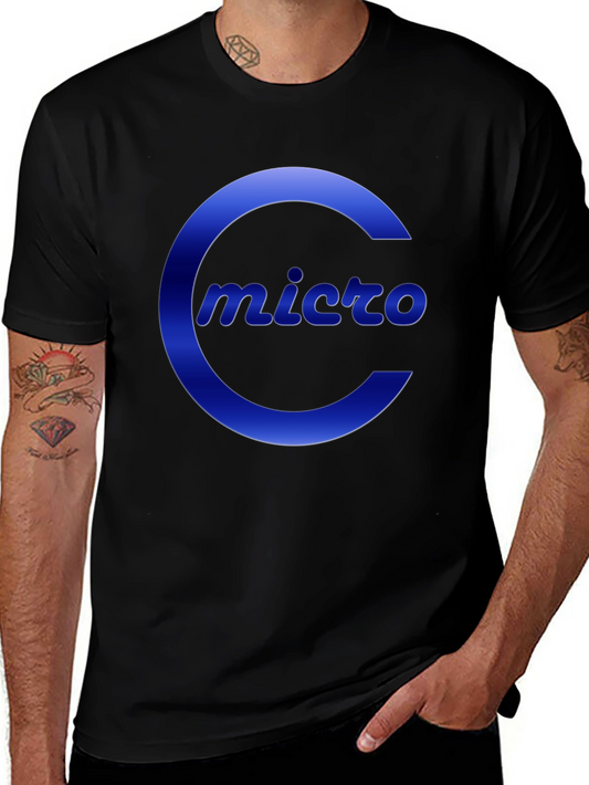 Micro T-Shirt - Black Crew Neck with Bold Logo