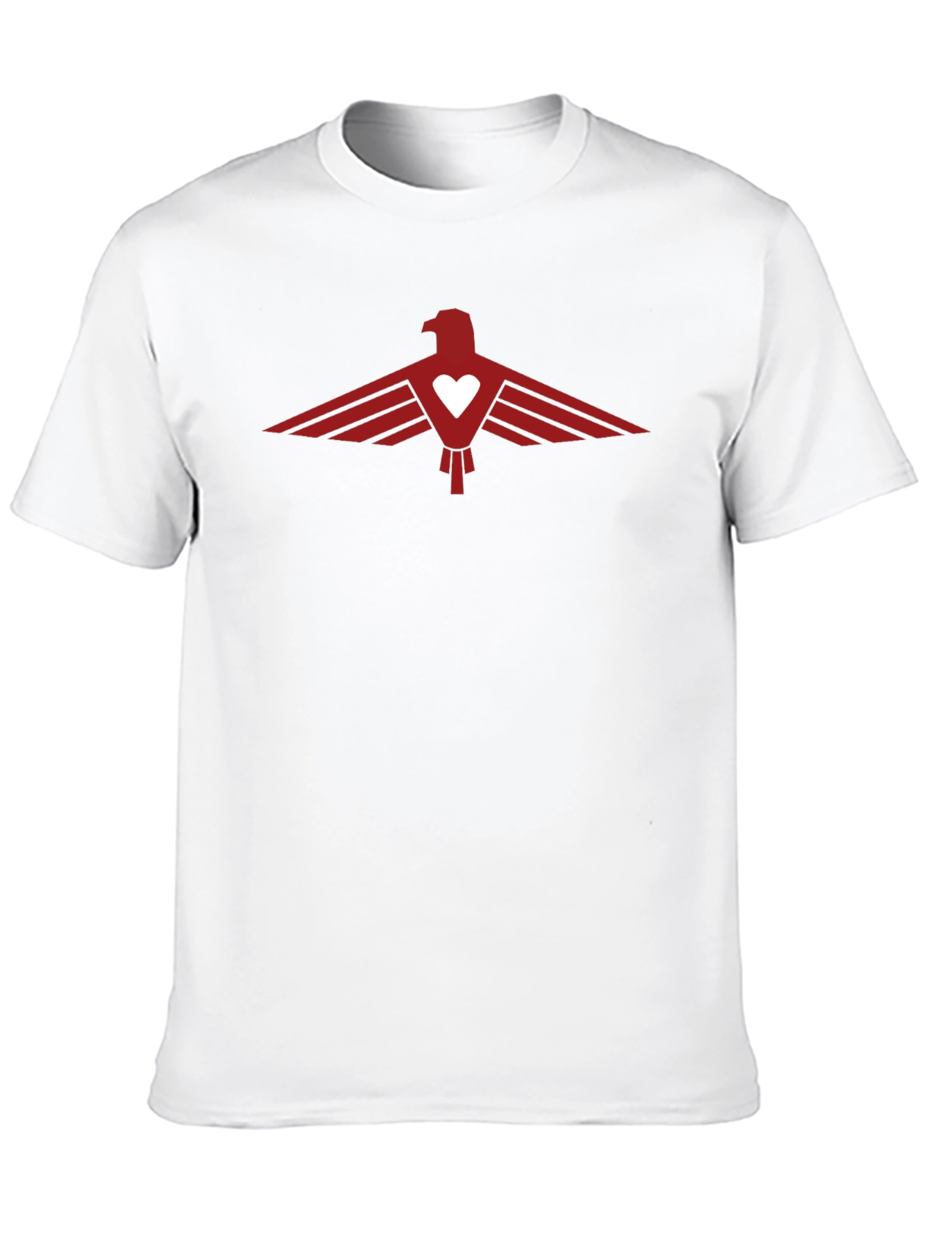 Black Tee with Red Eagle Heart Graphic