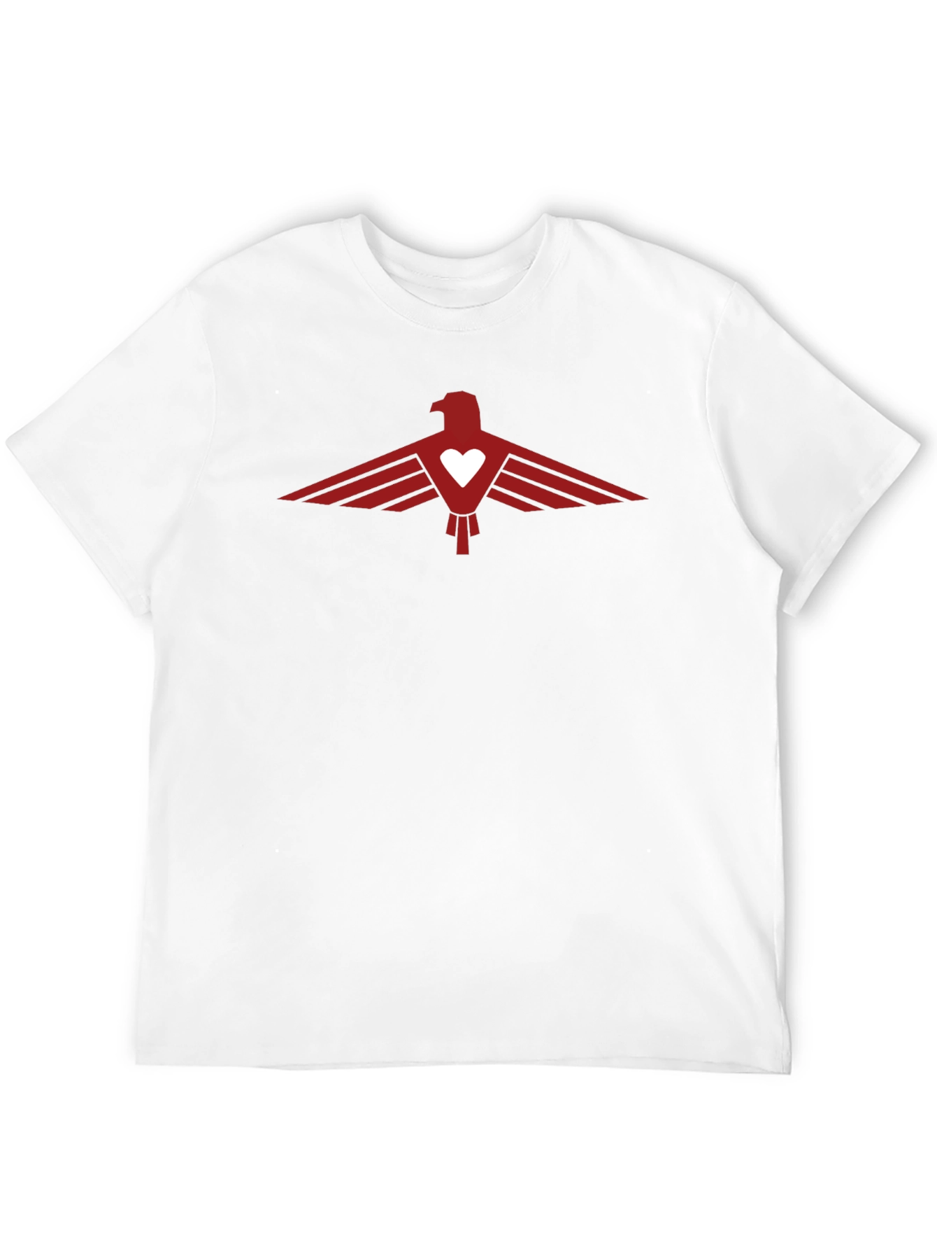 Black Tee with Red Eagle Heart Graphic