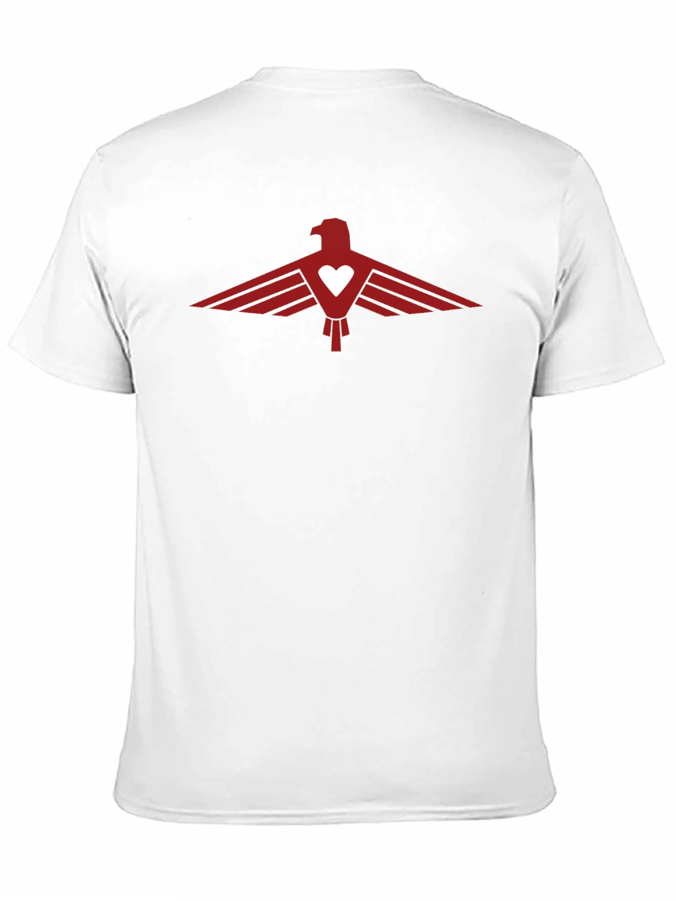 Black Tee with Red Eagle Heart Graphic