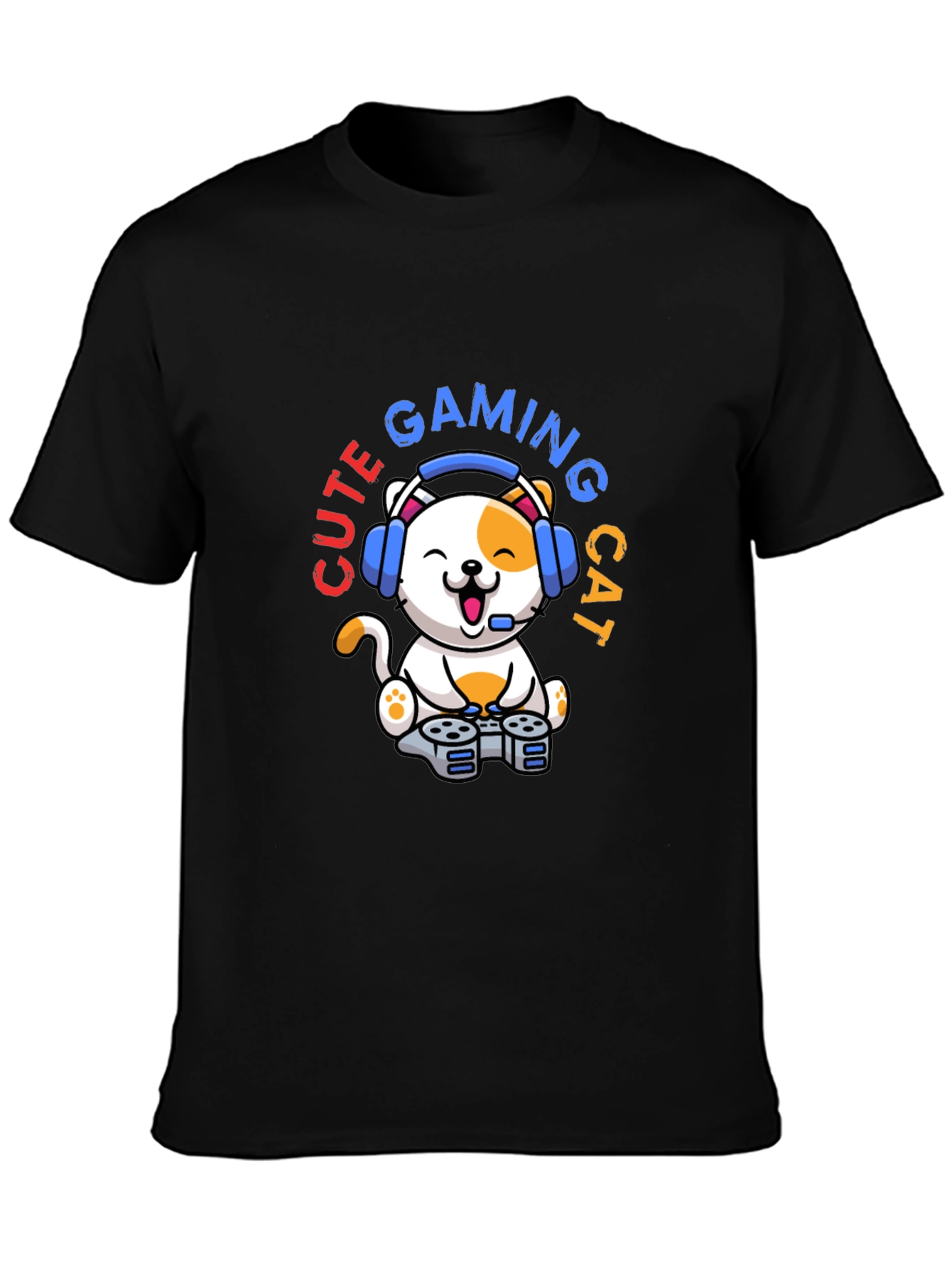 Cute Gaming Cat T-Shirt - Gamer Style