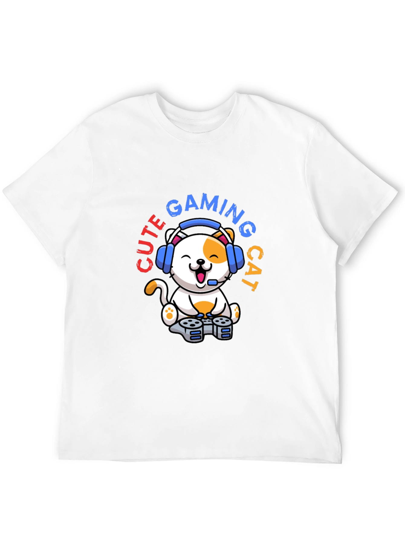 Cute Gaming Cat T-Shirt - Gamer Style