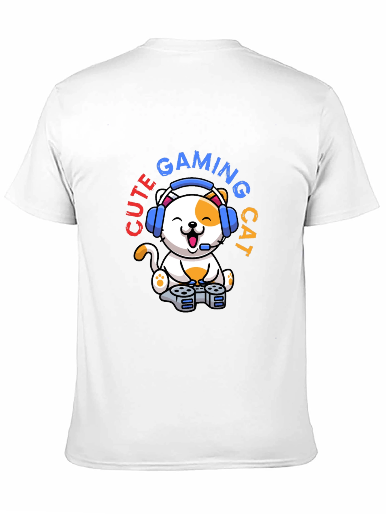 Cute Gaming Cat T-Shirt - Gamer Style