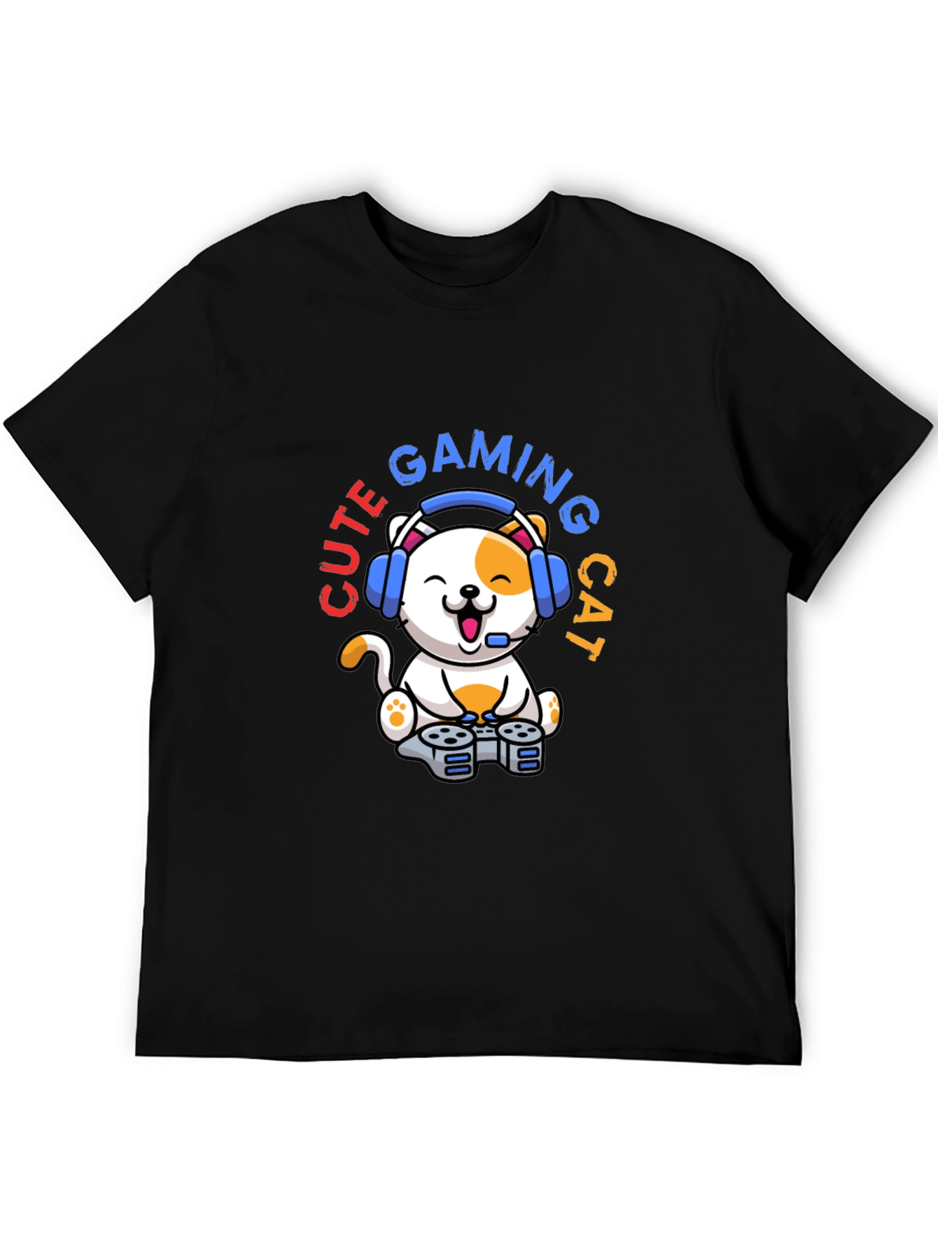 Cute Gaming Cat T-Shirt - Gamer Style