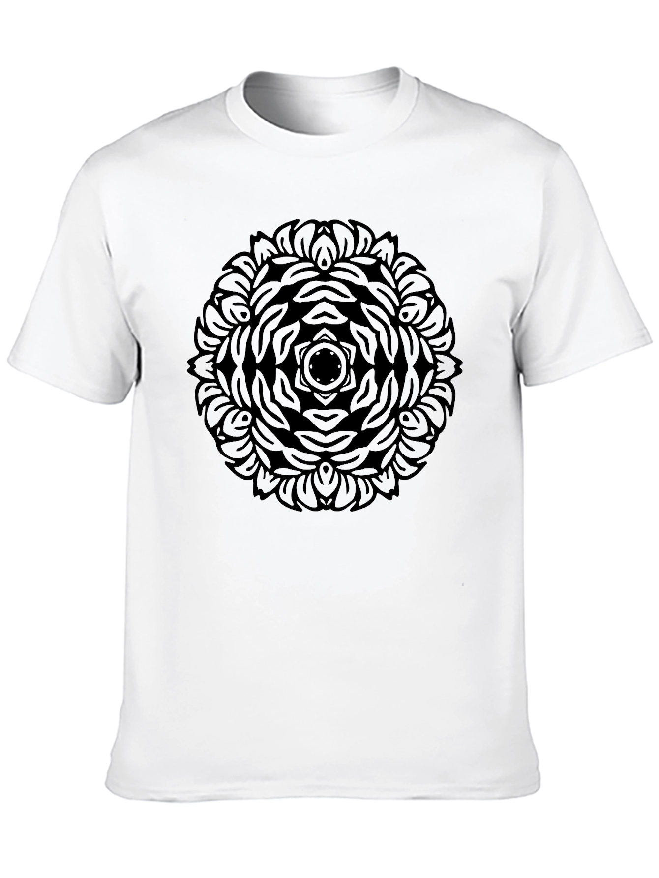 Black Mandala Print T-Shirt