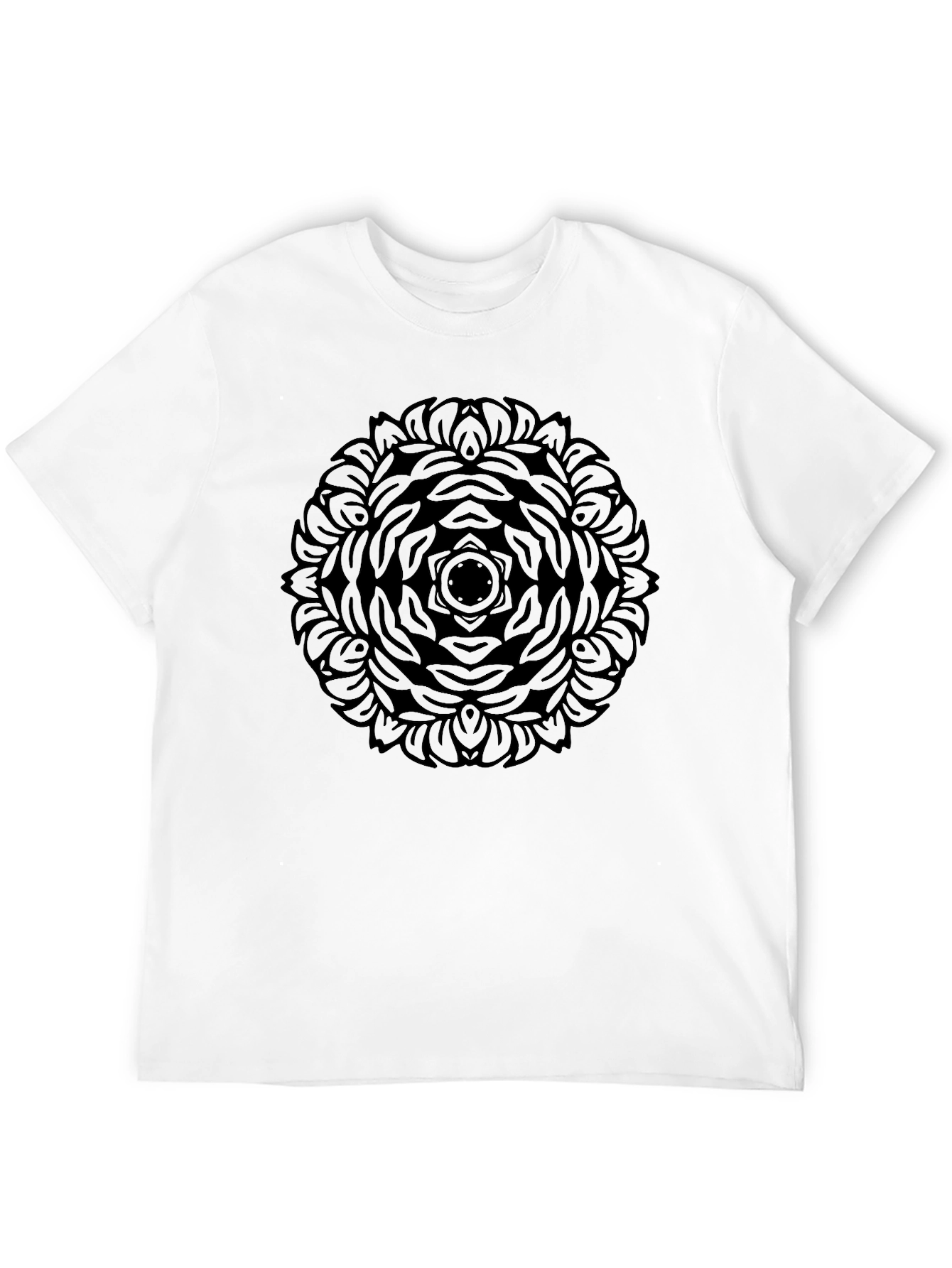 Black Mandala Print T-Shirt