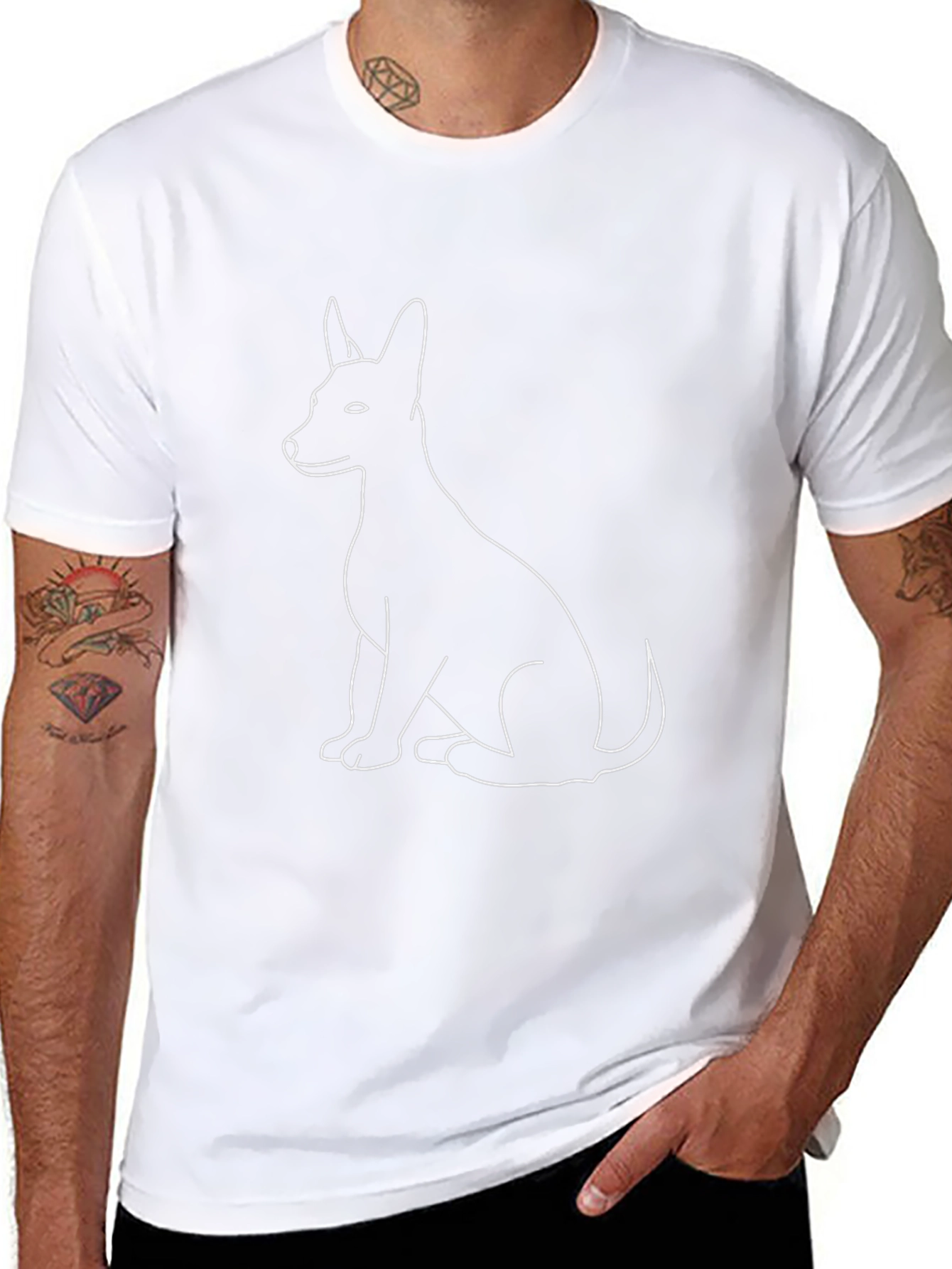 Dog Outline Black T-Shirt