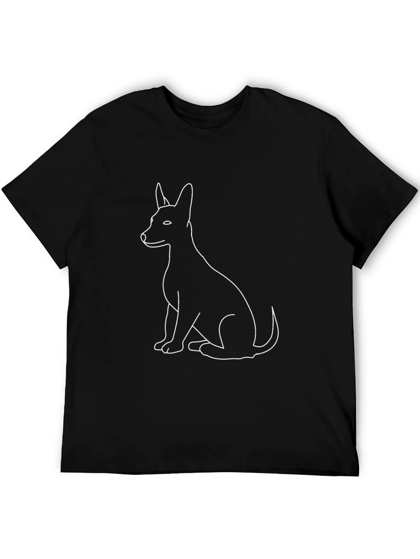 Dog Outline Black T-Shirt