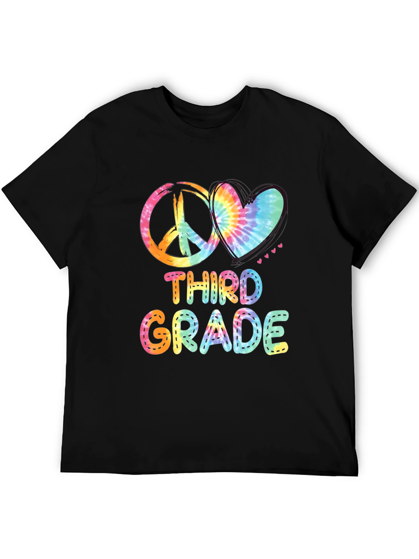 Third Grade Peace & Love Tie-Dye T-Shirt