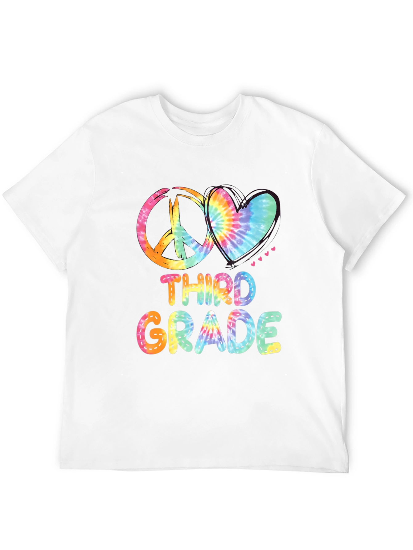 Third Grade Peace & Love Tie-Dye T-Shirt