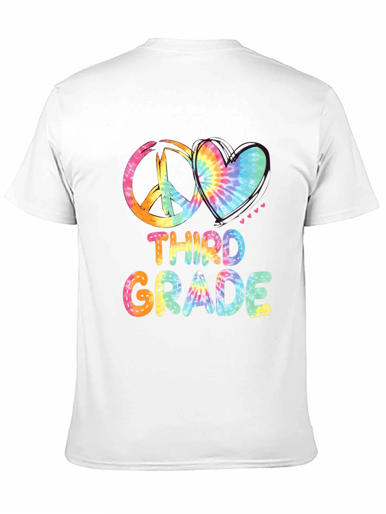 Third Grade Peace & Love Tie-Dye T-Shirt