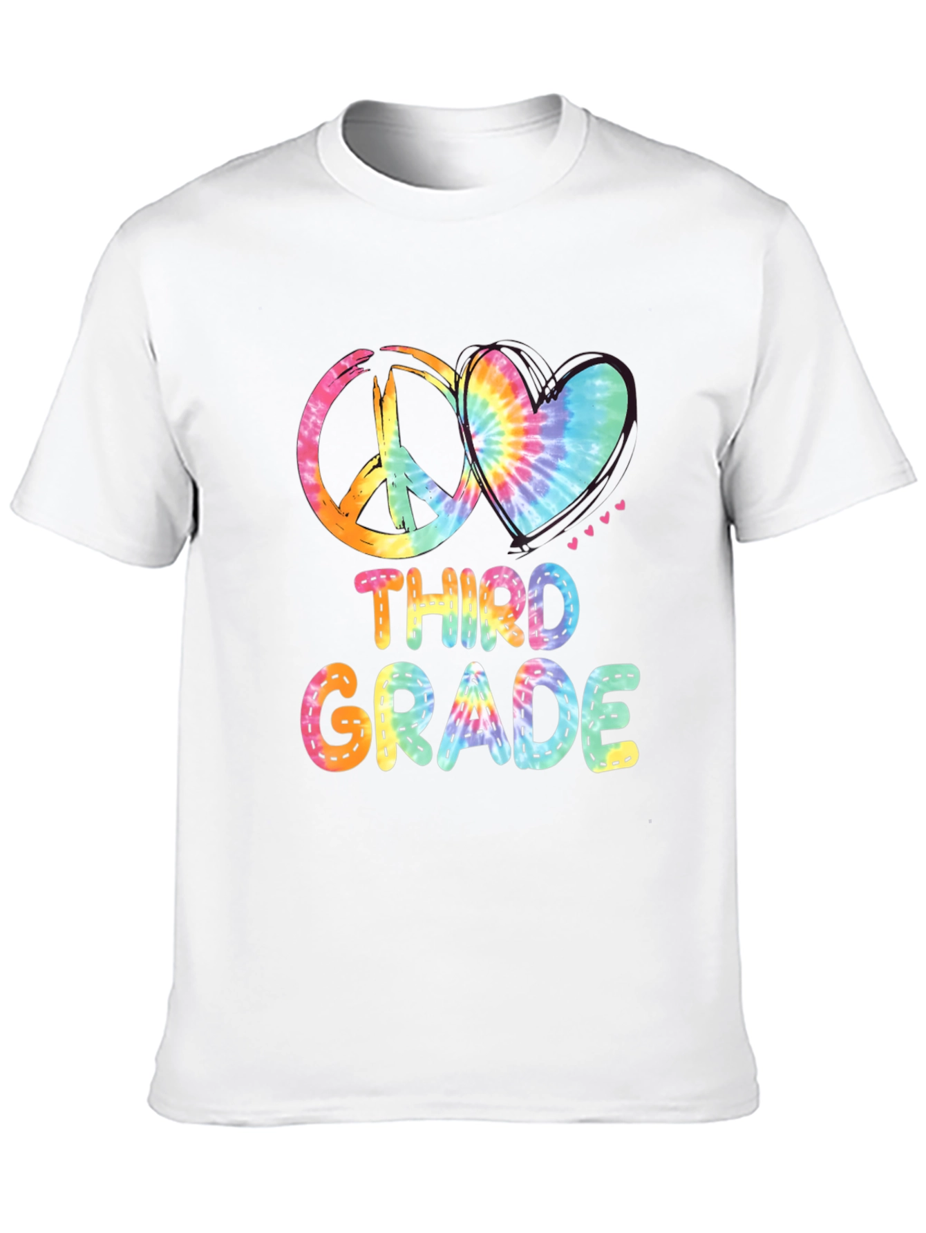 Third Grade Peace & Love Tie-Dye T-Shirt