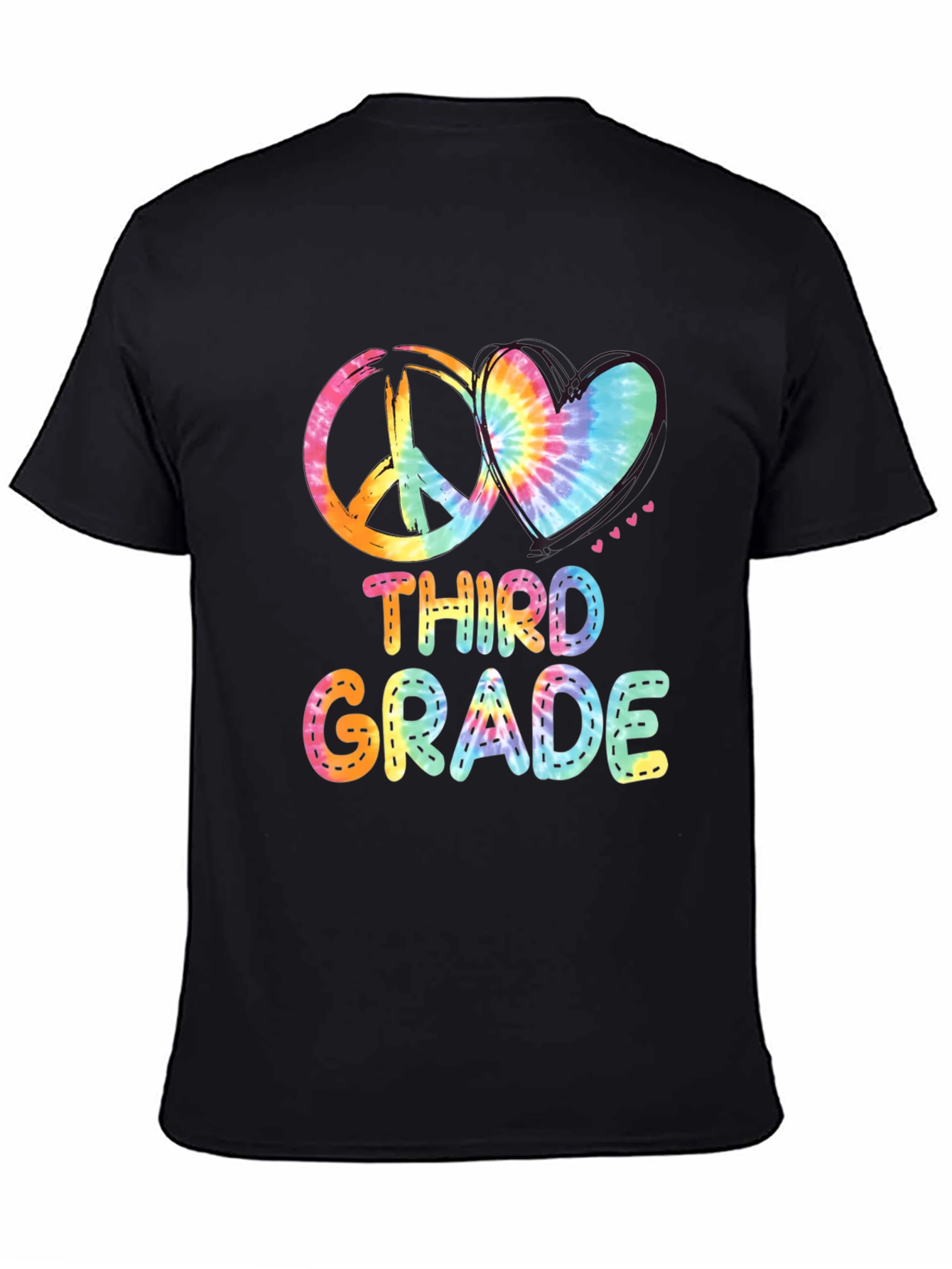 Third Grade Peace & Love Tie-Dye T-Shirt