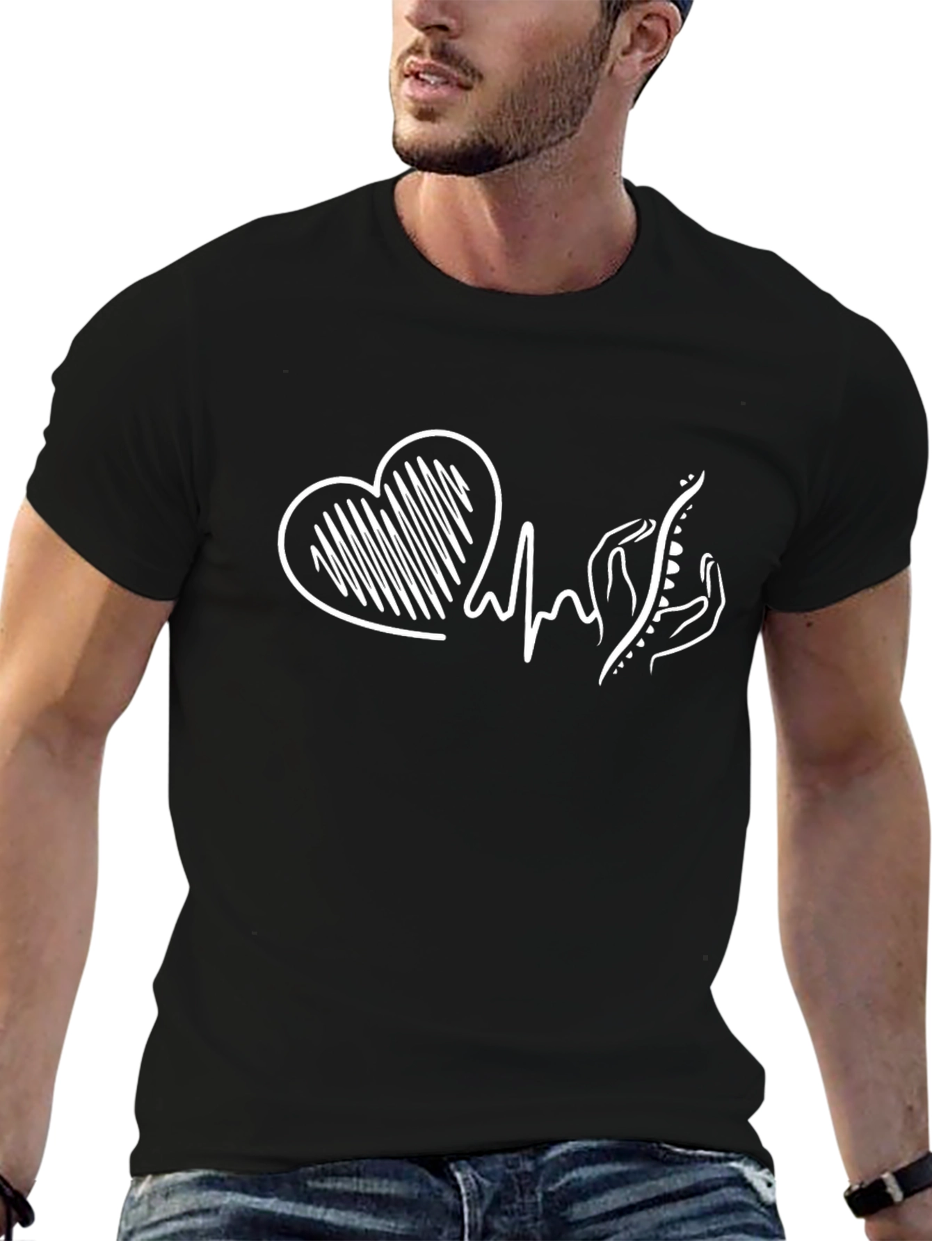 Chiropractor Heartbeat T-Shirt - Spine Care Love