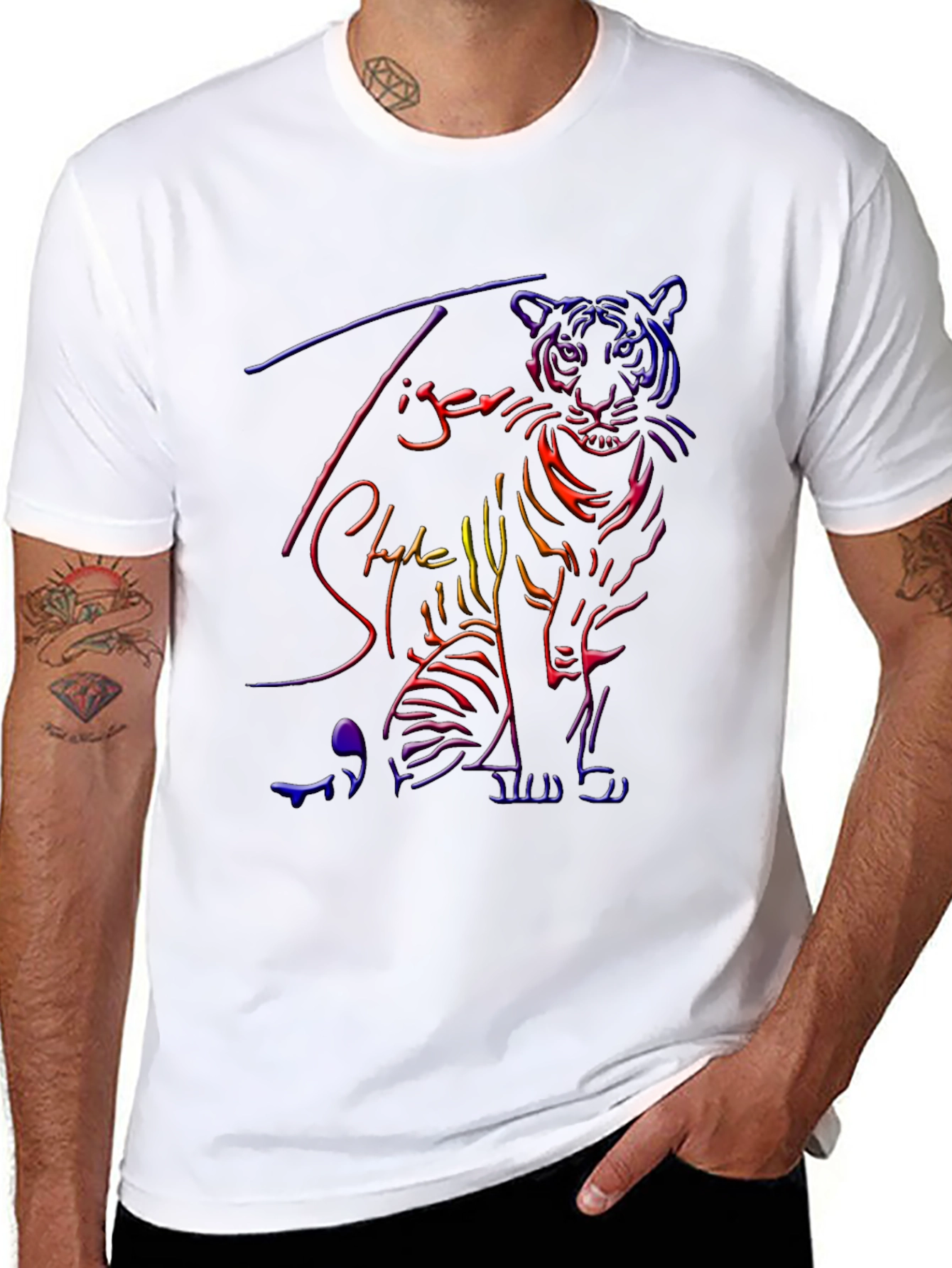 Neon Tiger Graphic T-Shirt - Cool Style