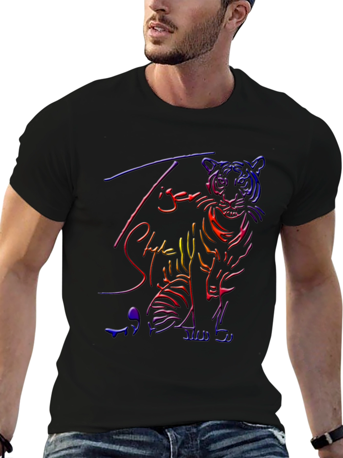 Neon Tiger Graphic T-Shirt - Cool Style
