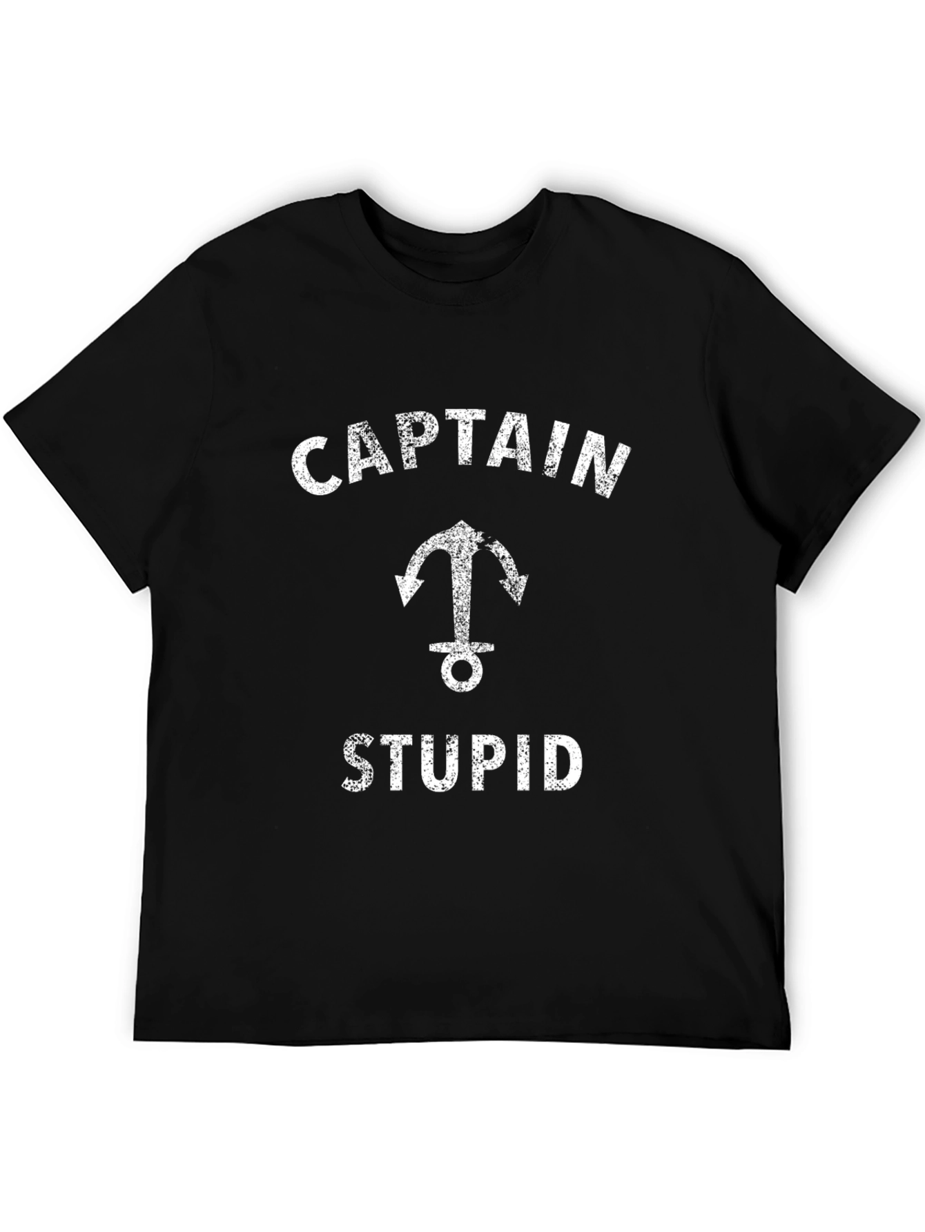 Captain Stupid Black Graphic T-Shirt