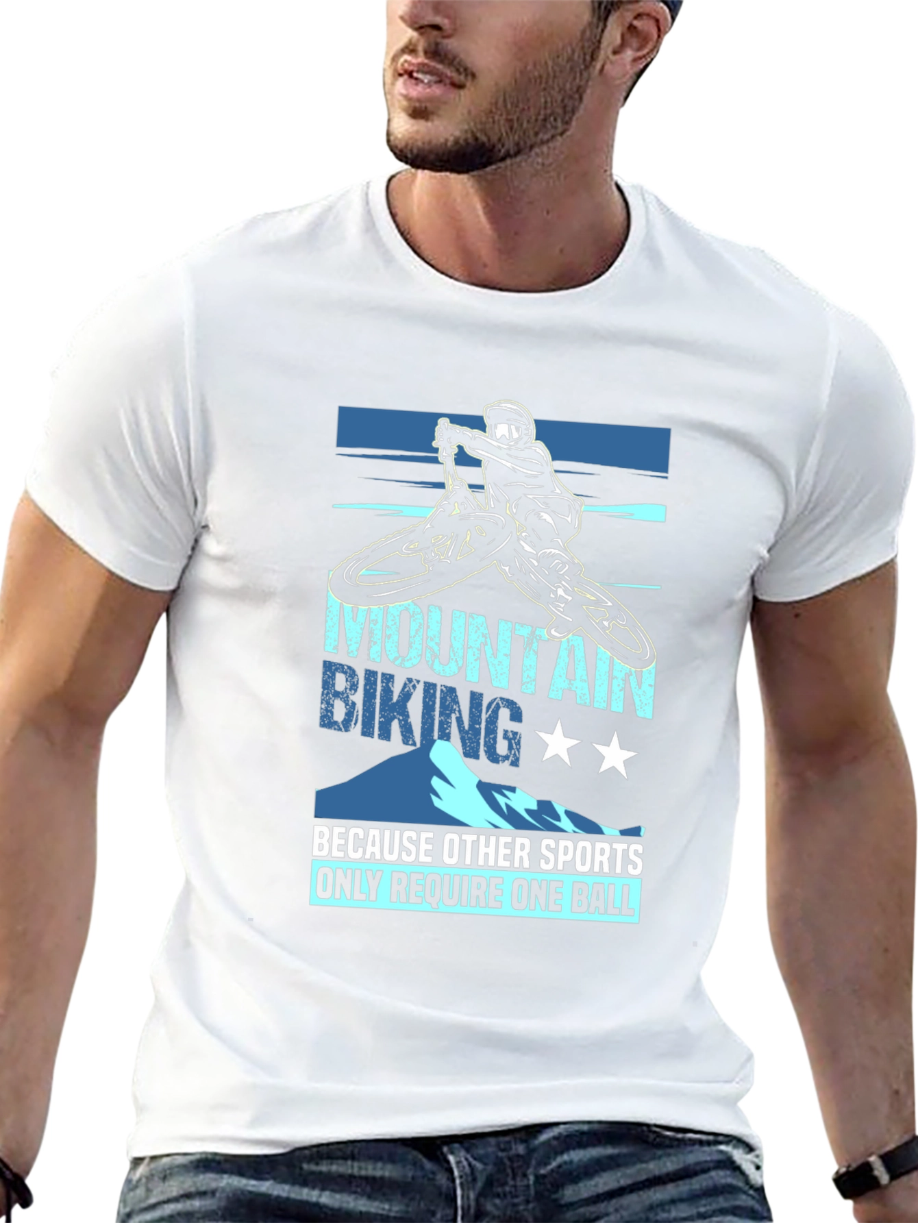 Mountain Biking T-Shirt: Only Need Two Balls!
