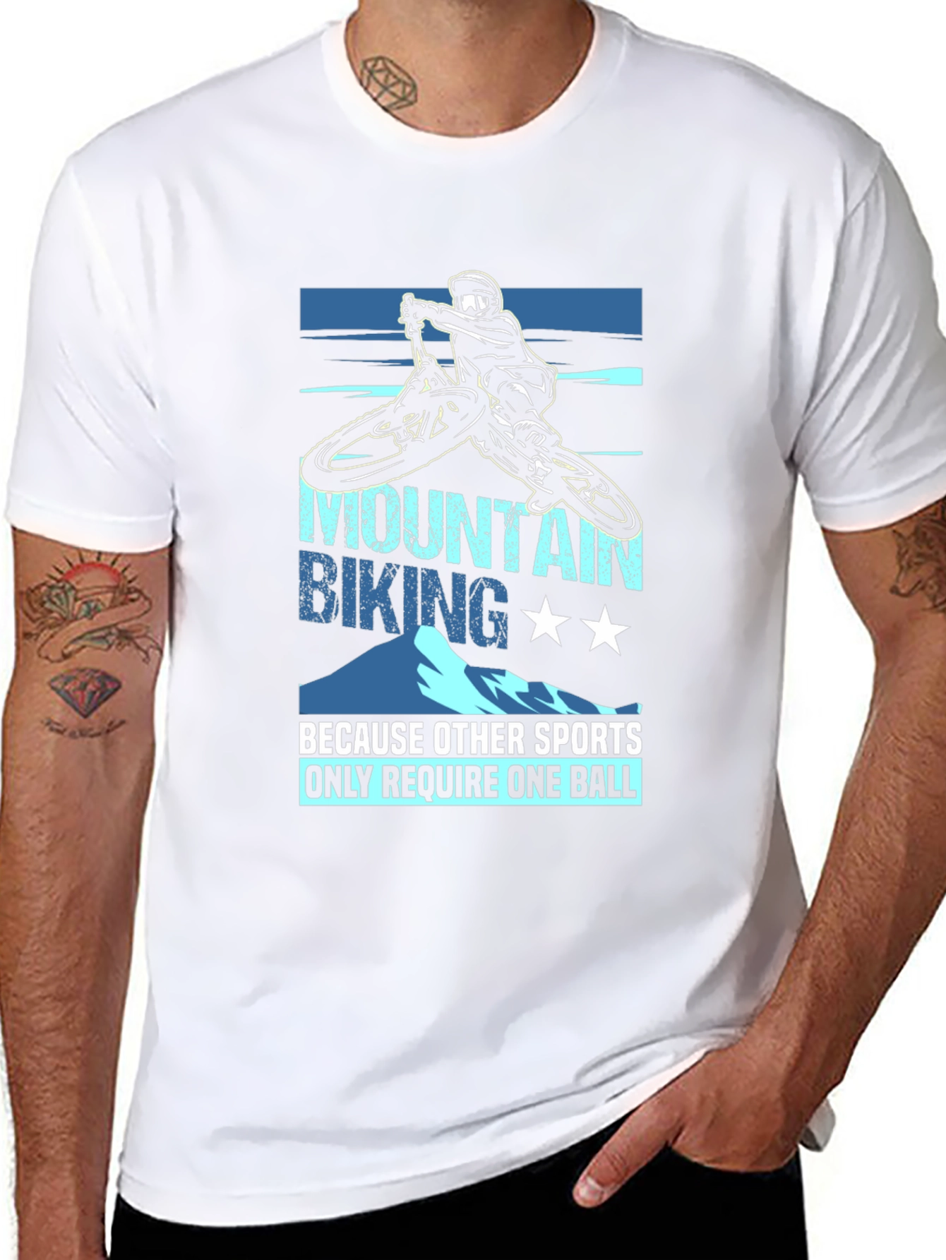 Mountain Biking T-Shirt: Only Need Two Balls!