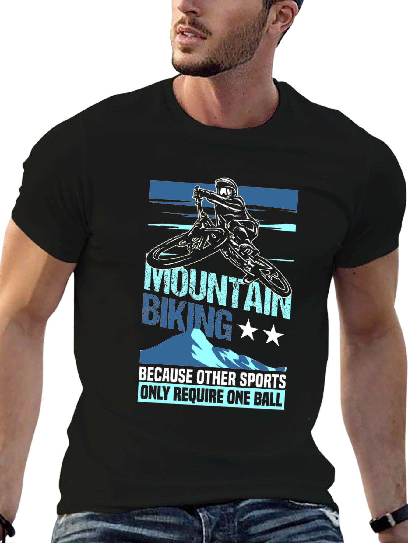 Mountain Biking T-Shirt: Only Need Two Balls!