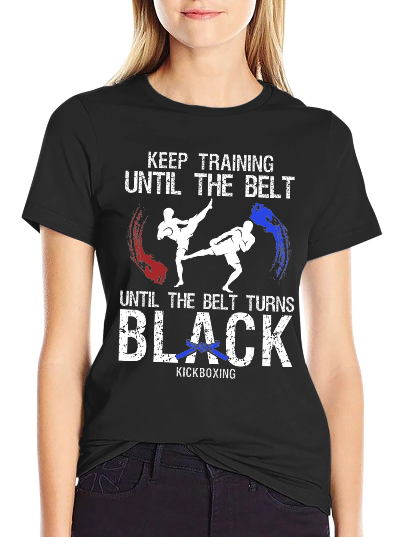 Kickboxing Training T-Shirt - Until the Belt Turns Black