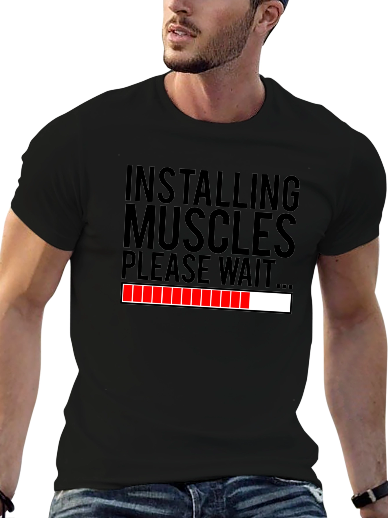 Installing Muscles Funny Workout T-Shirt
