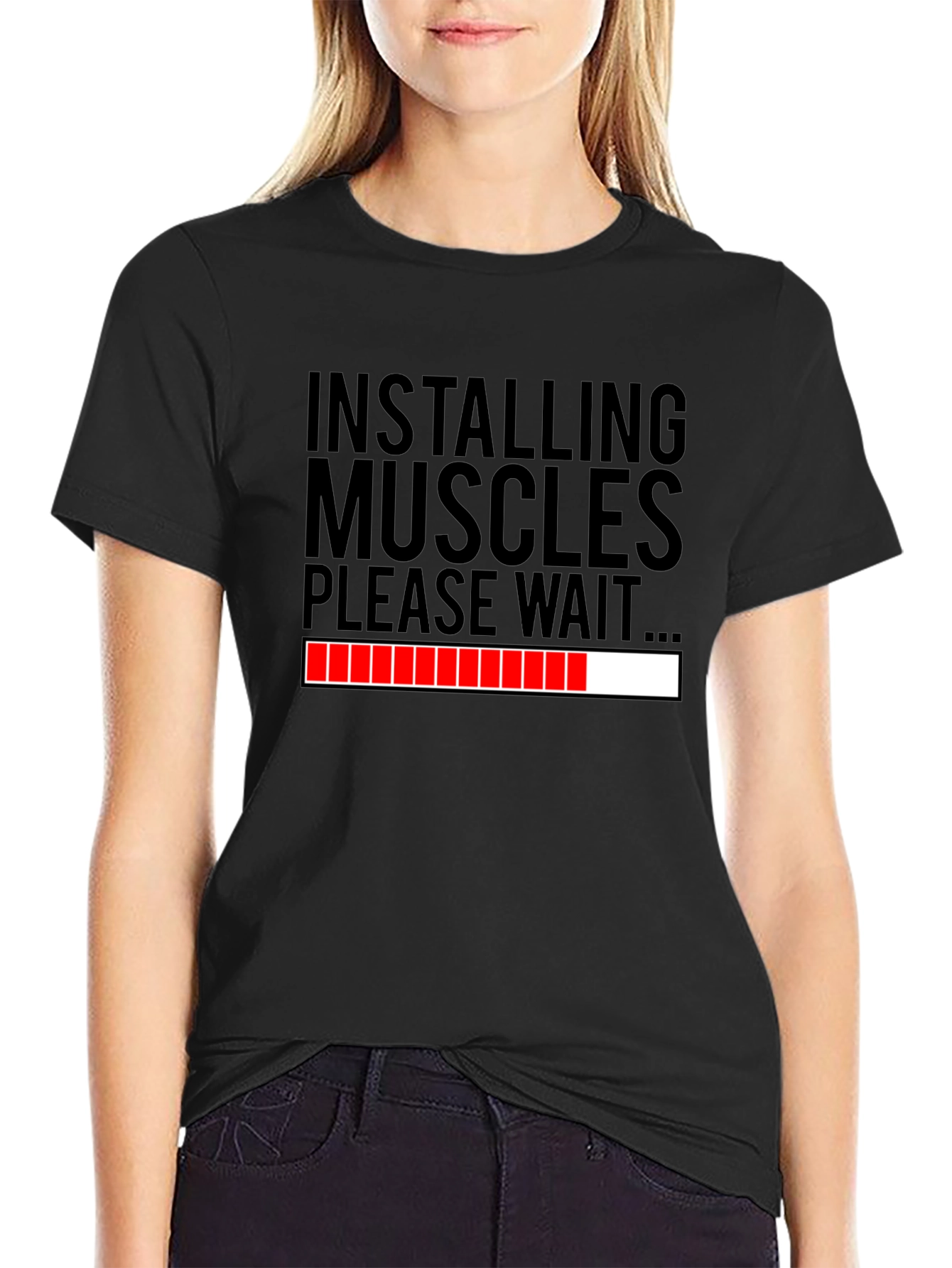Installing Muscles Funny Workout T-Shirt