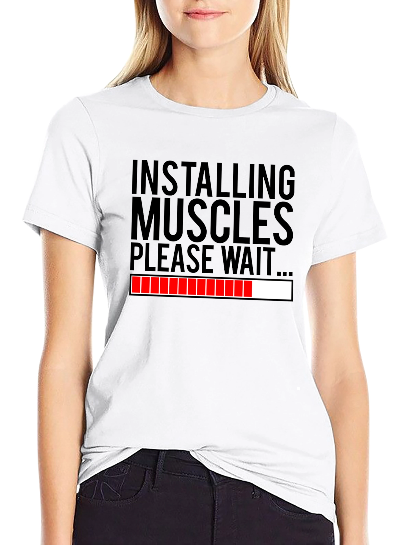 Installing Muscles Funny Workout T-Shirt