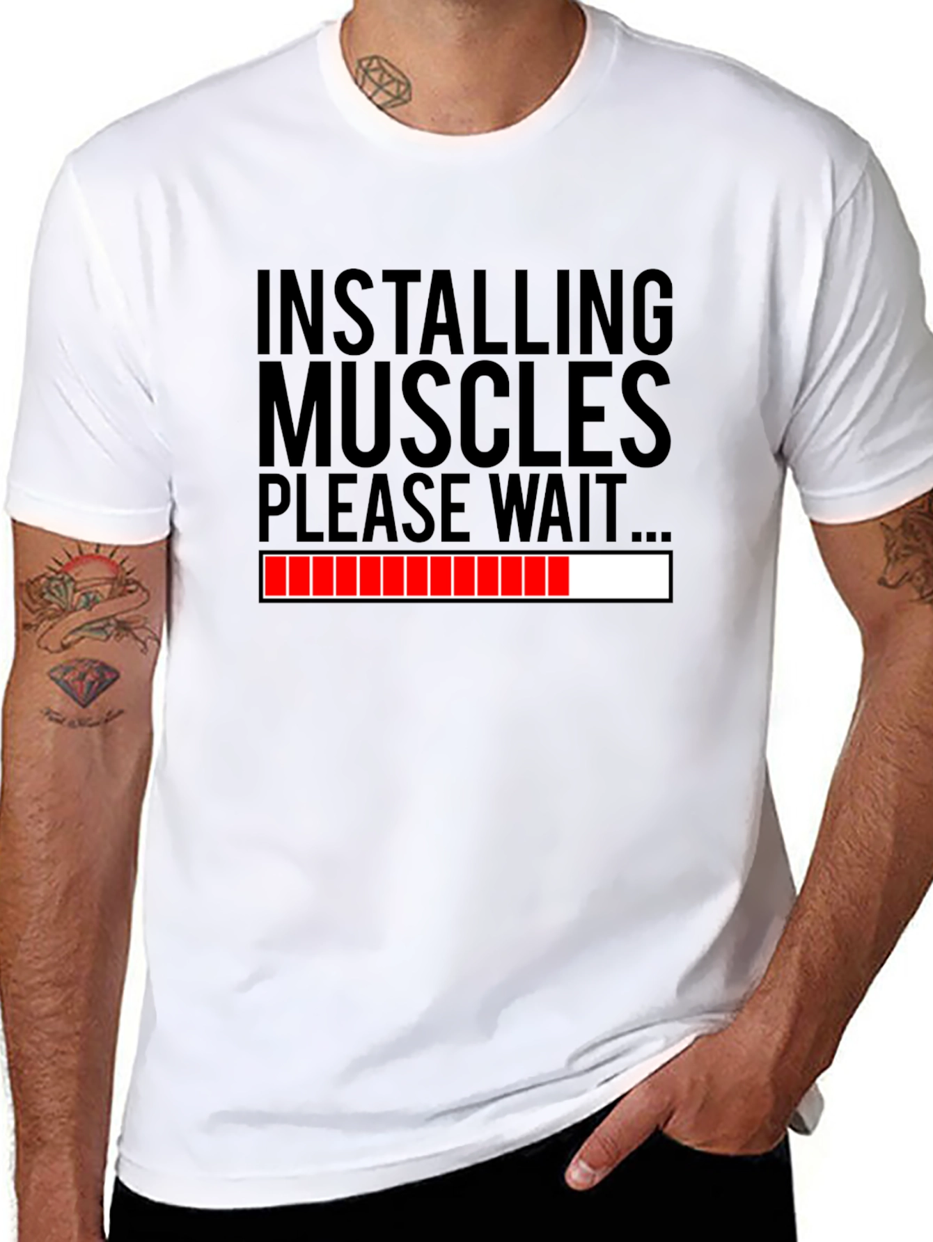 Installing Muscles Funny Workout T-Shirt