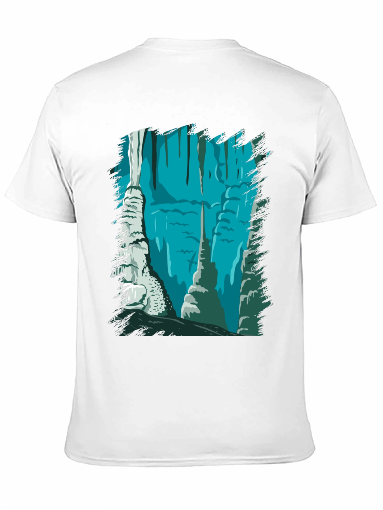 Cave Scene Graphic Tee - Black Cotton Blend