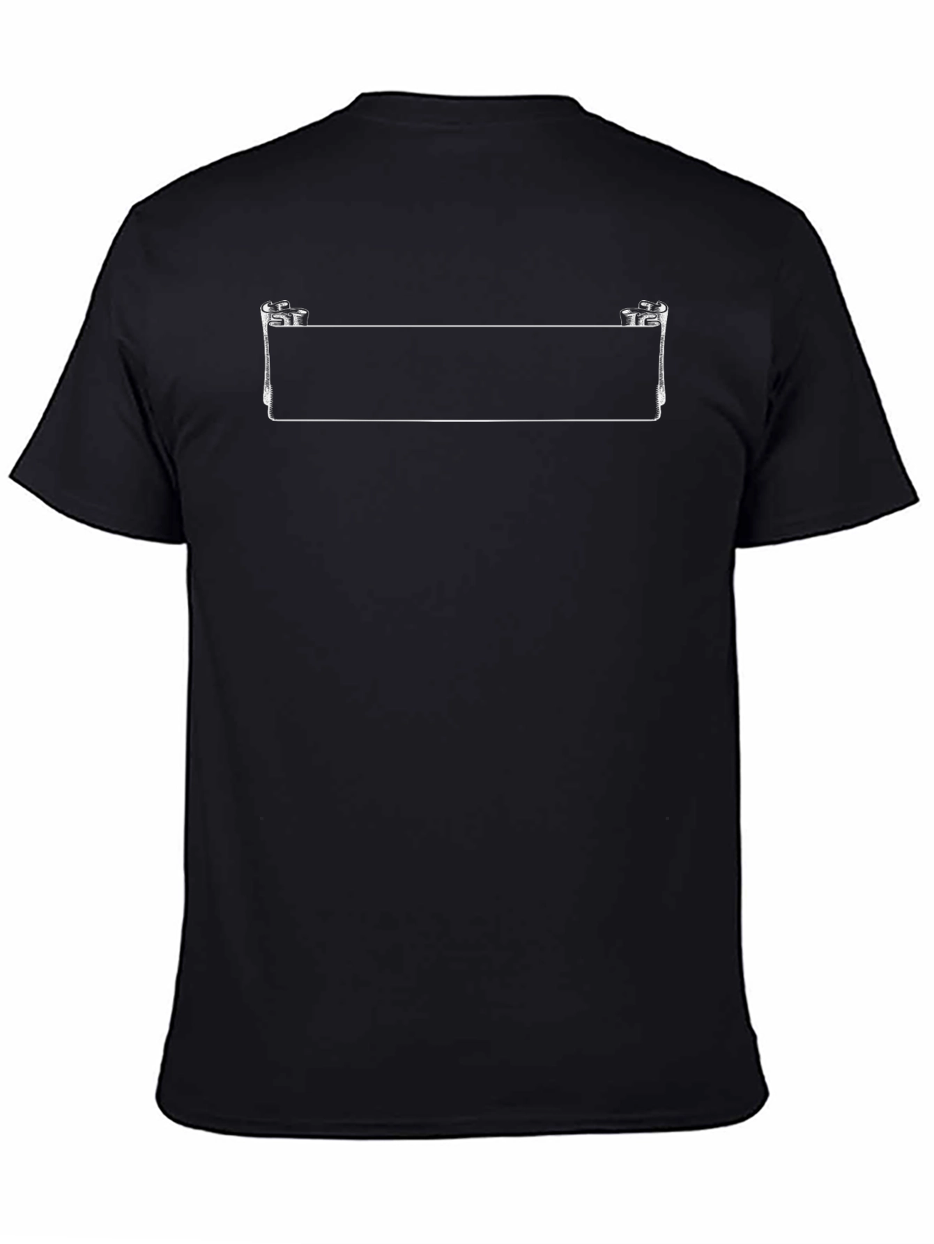 Black T-Shirt with Banner Design