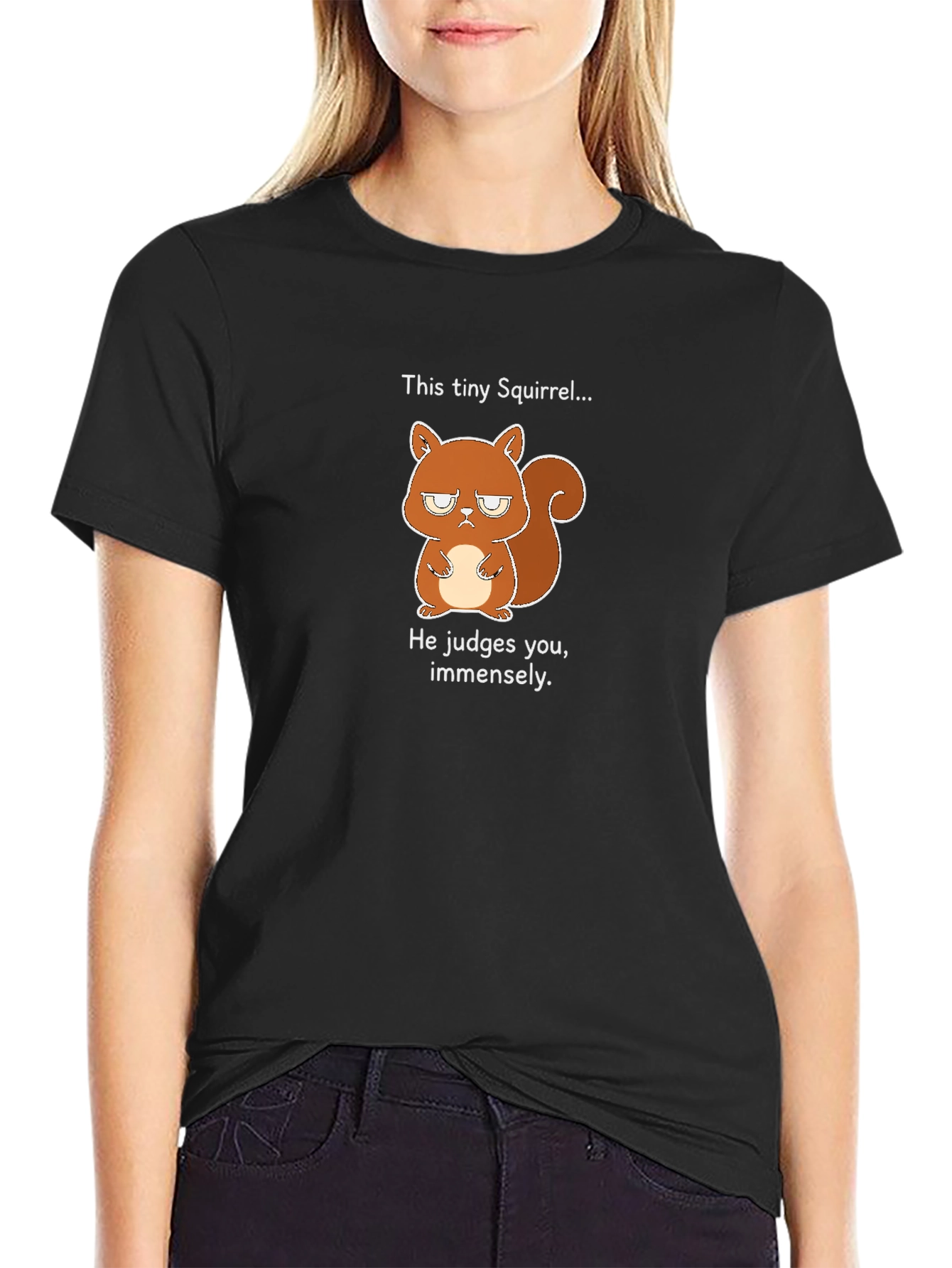 Grumpy Squirrel Graphic T-Shirt - He Judges You