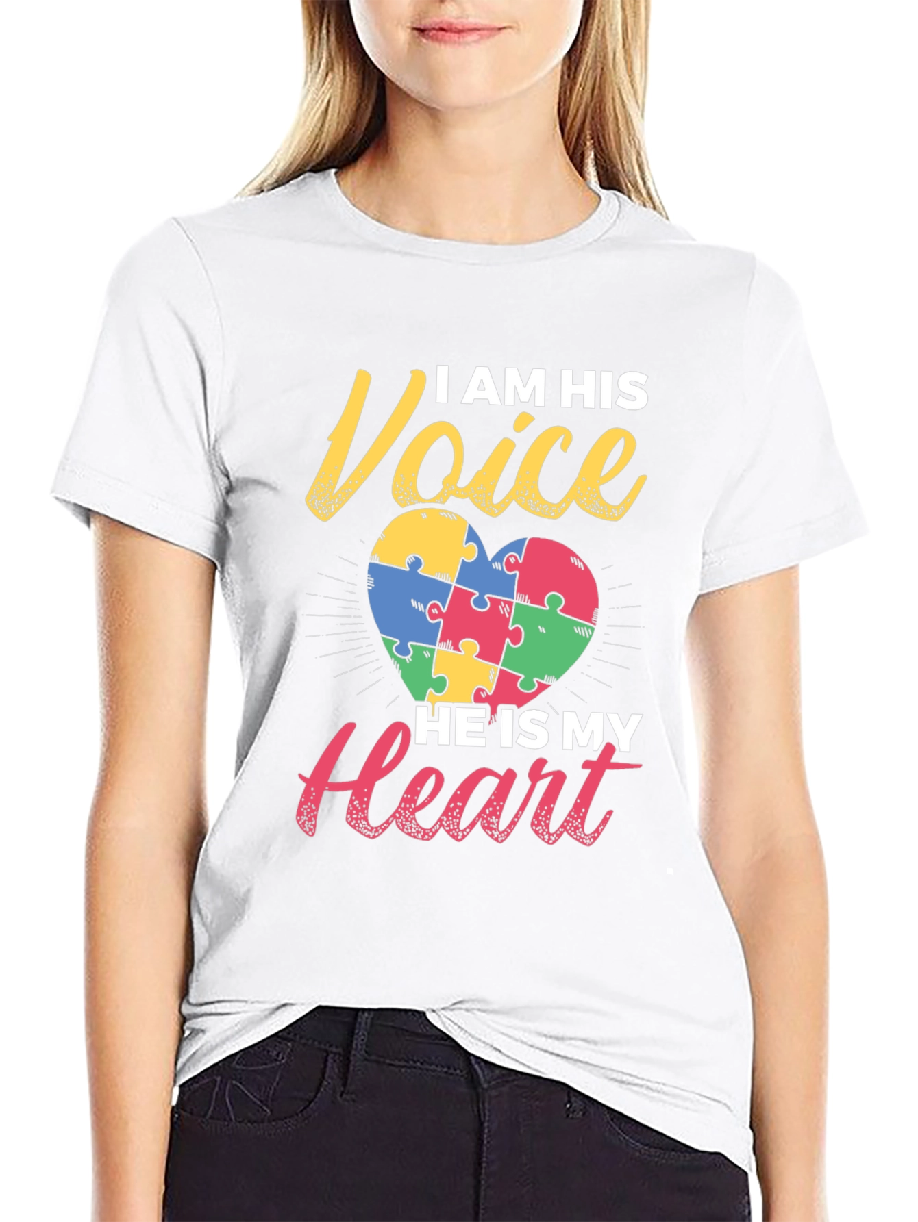 Autism Awareness Puzzle Heart Graphic T-Shirt