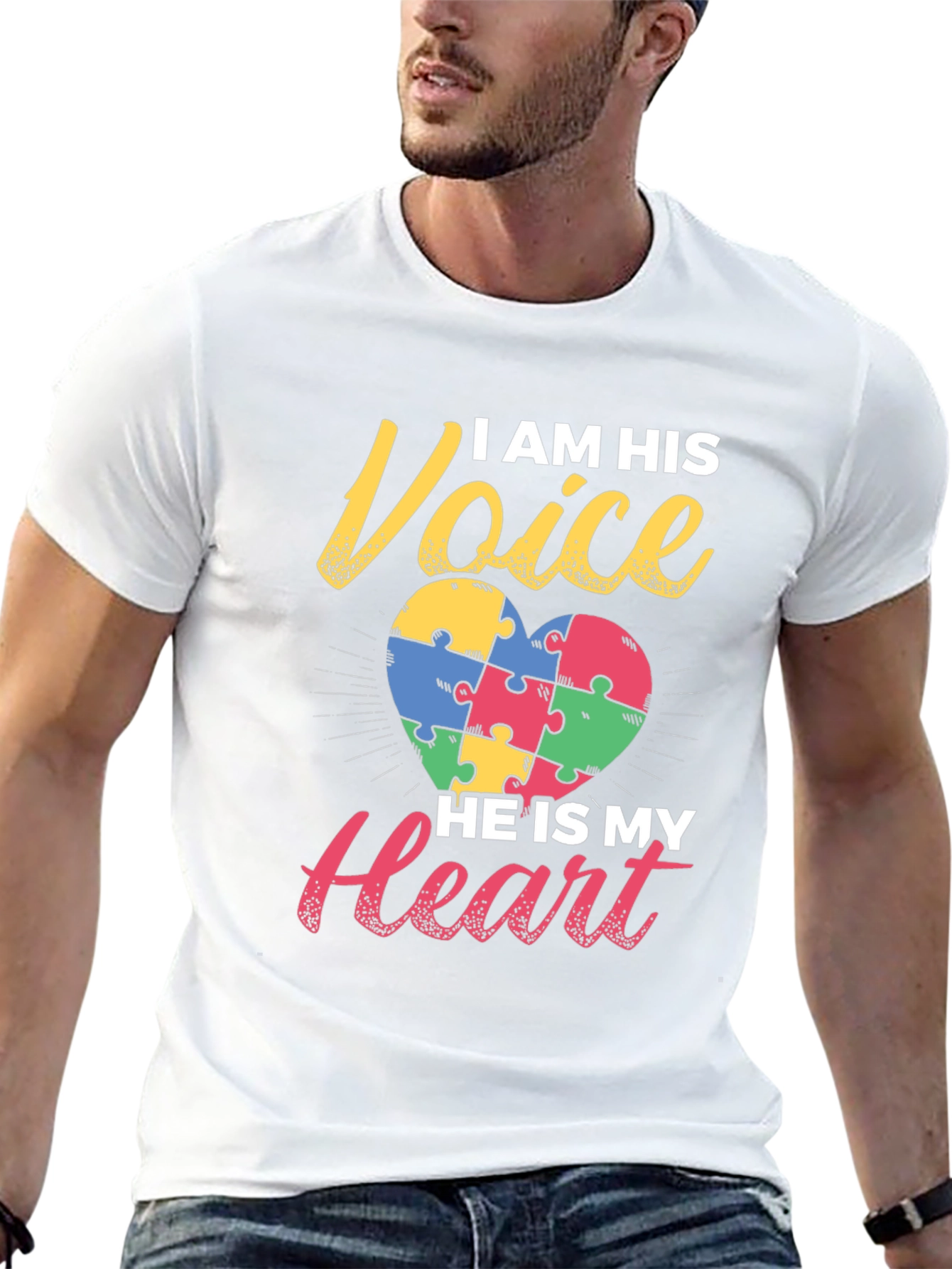 Autism Awareness Puzzle Heart Graphic T-Shirt