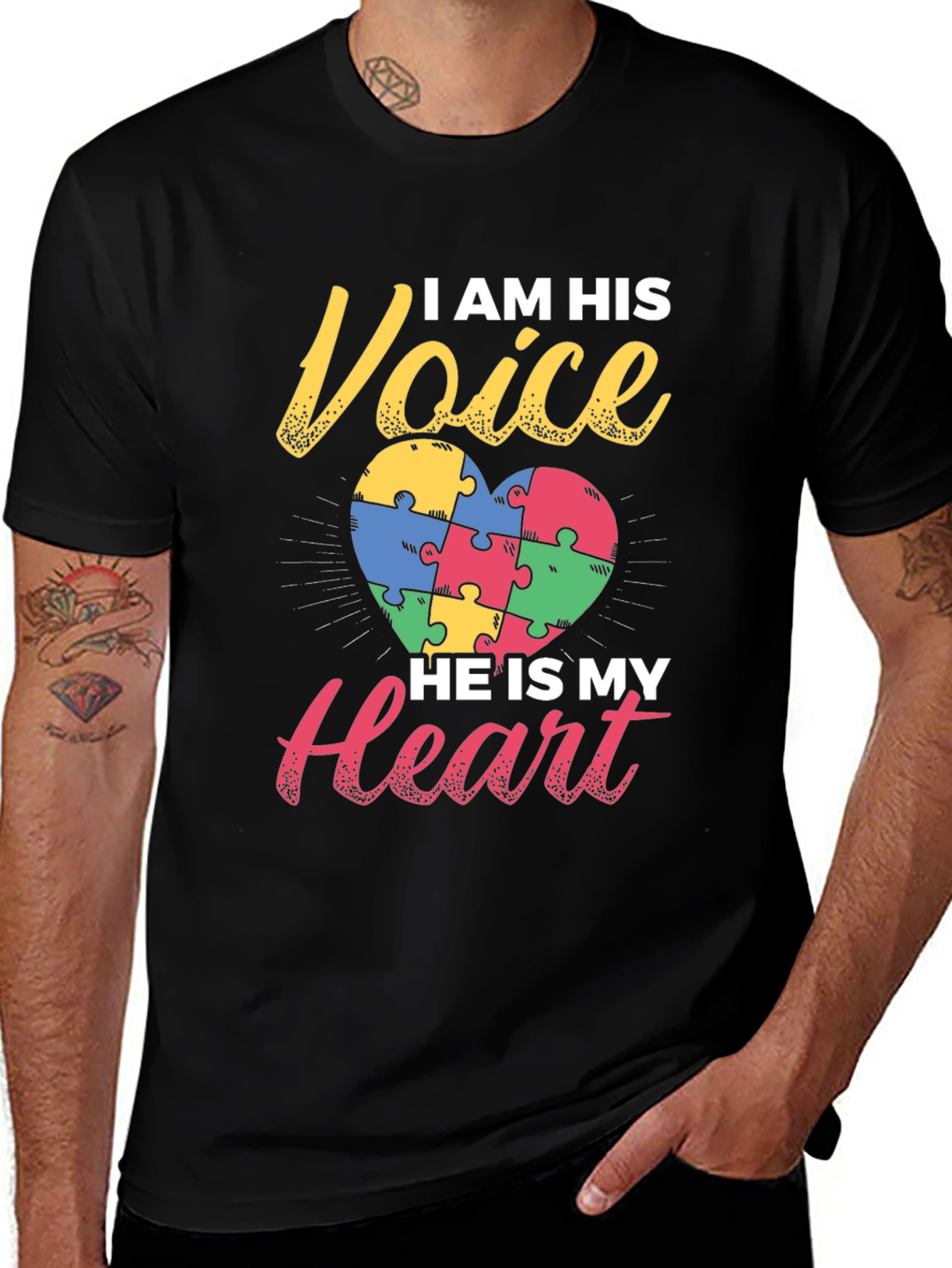 Autism Awareness Puzzle Heart Graphic T-Shirt