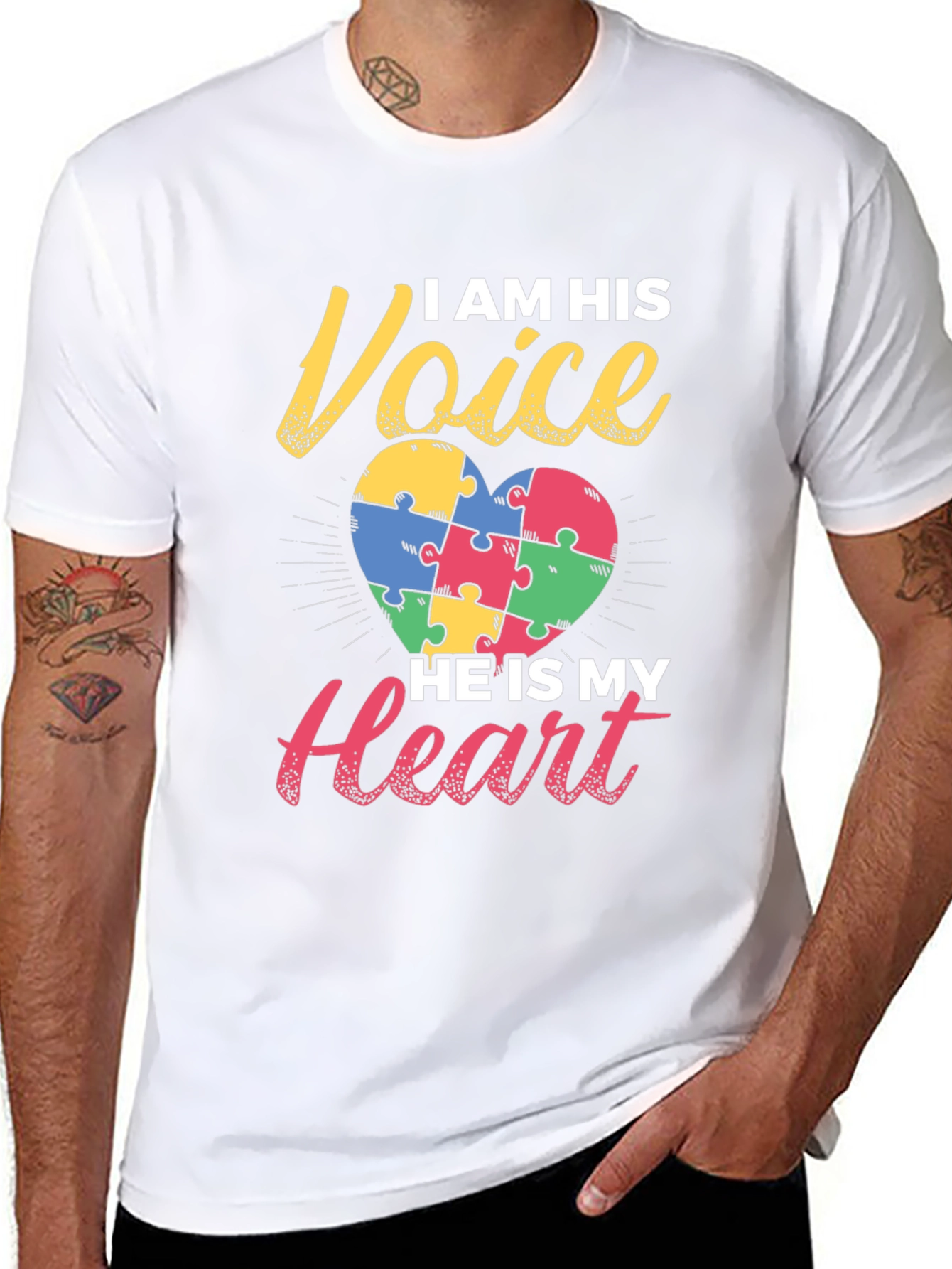 Autism Awareness Puzzle Heart Graphic T-Shirt