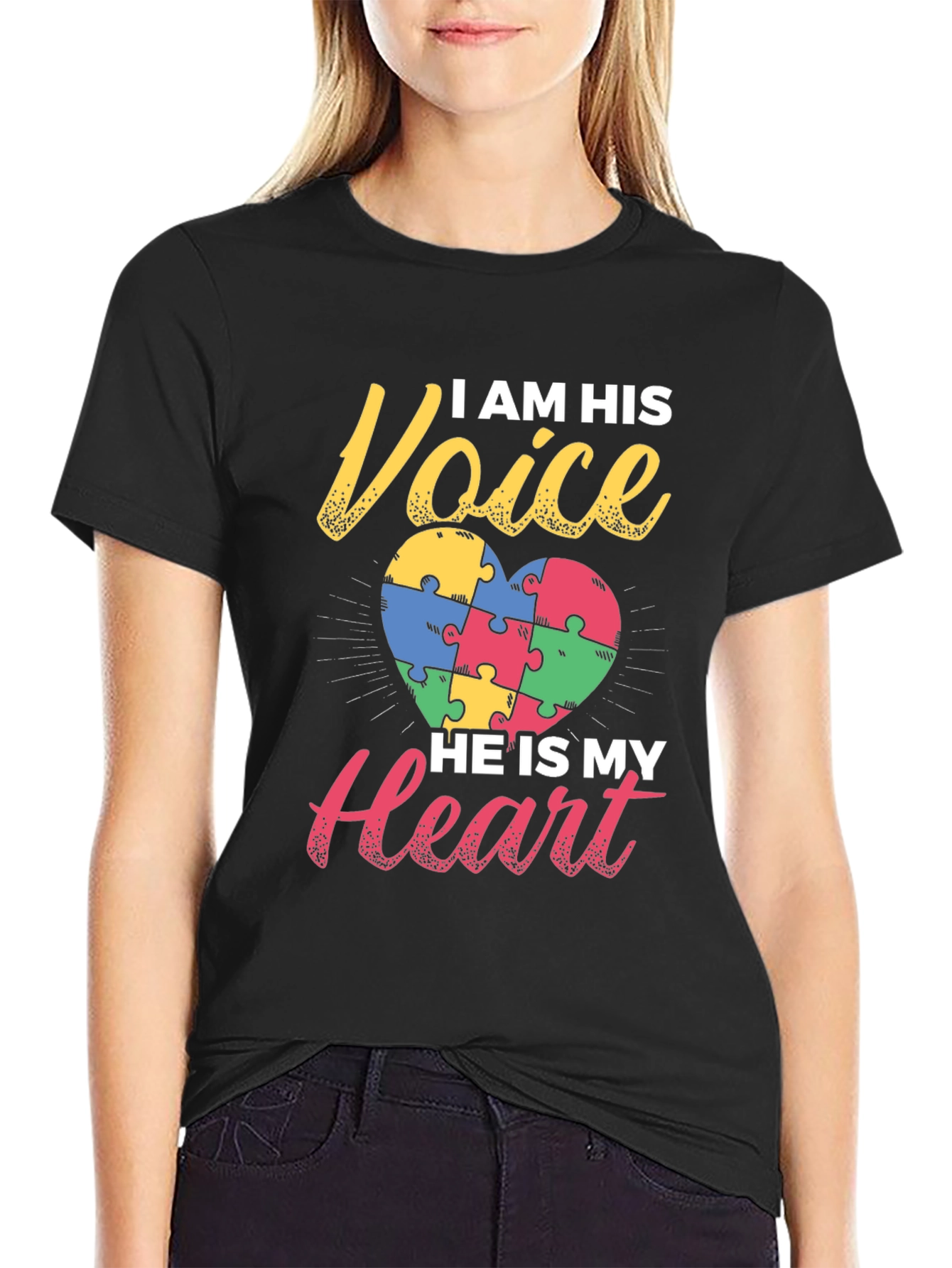Autism Awareness Puzzle Heart Graphic T-Shirt